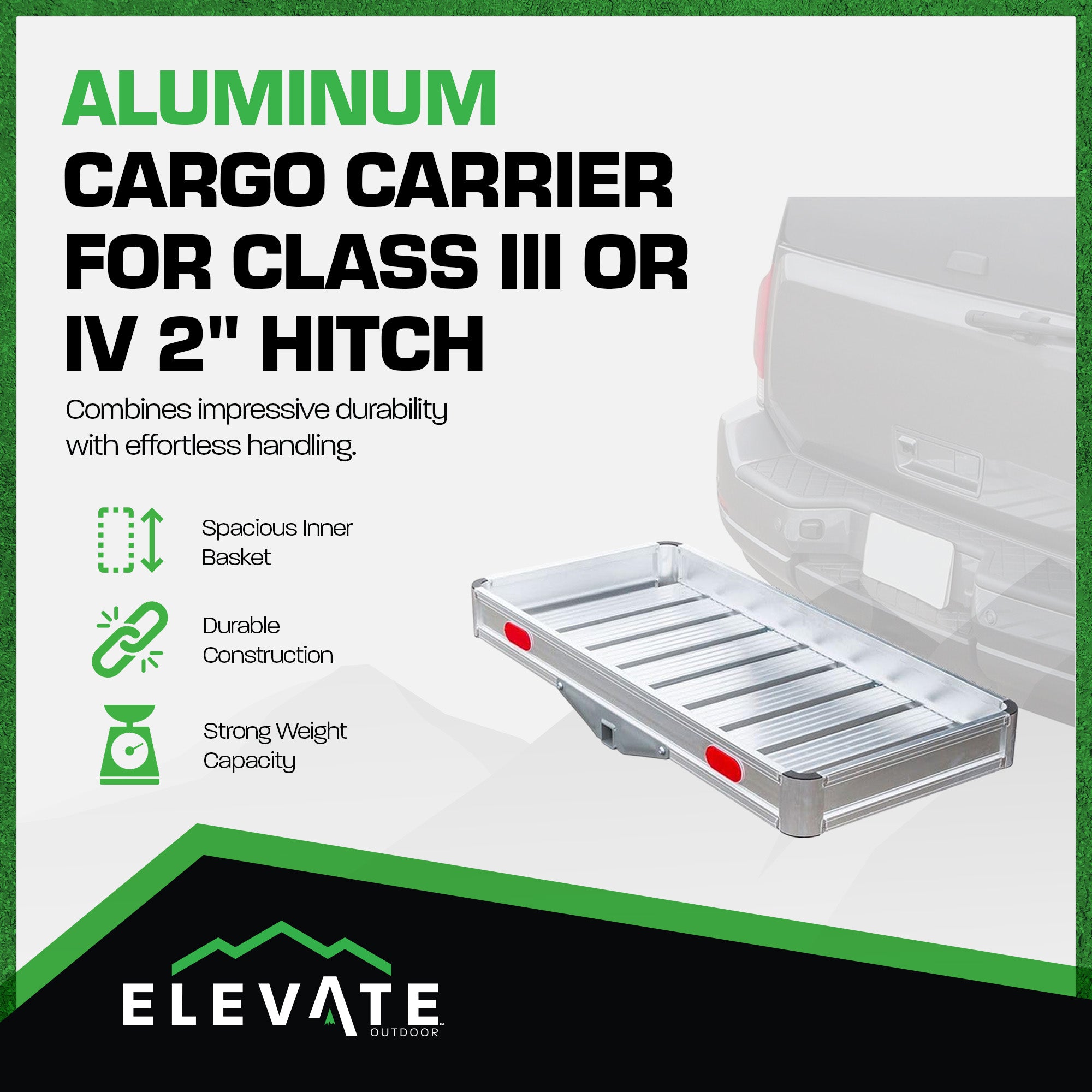 Elevate Outdoor Aluminum Tray Premium Cargo Carrier for Class III (Open Box) - VMInnovations