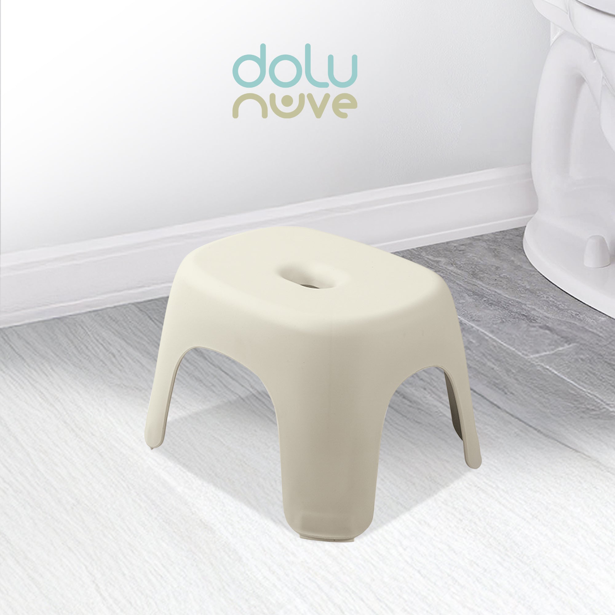 Dolu Nuve Kids Non-Slip Step Stool Toddler Helper for Bathroom, Relax Beige - VMInnovations