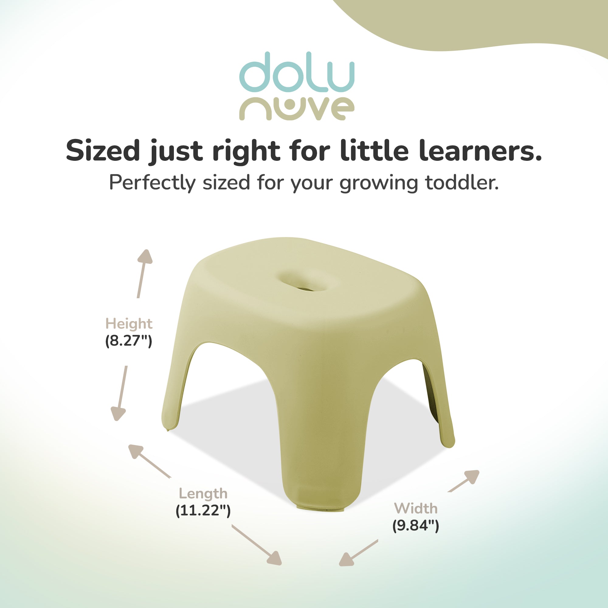 Dolu Nuve Kids Non-Slip Step Stool Toddler Helper for Bathroom, Eco Green - VMInnovations