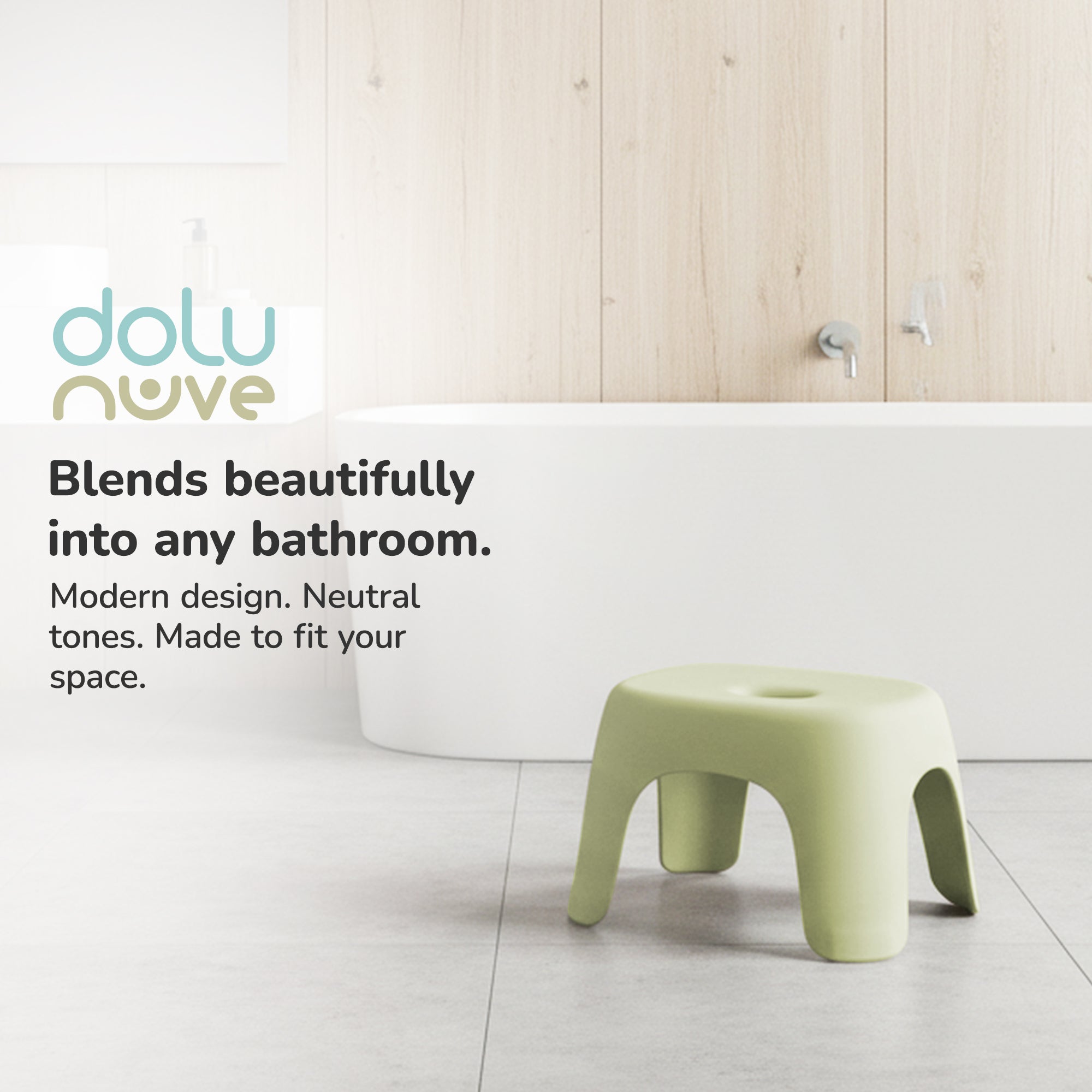 Dolu Nuve Kids Non-Slip Step Stool Toddler Helper for Bathroom, Eco Green - VMInnovations