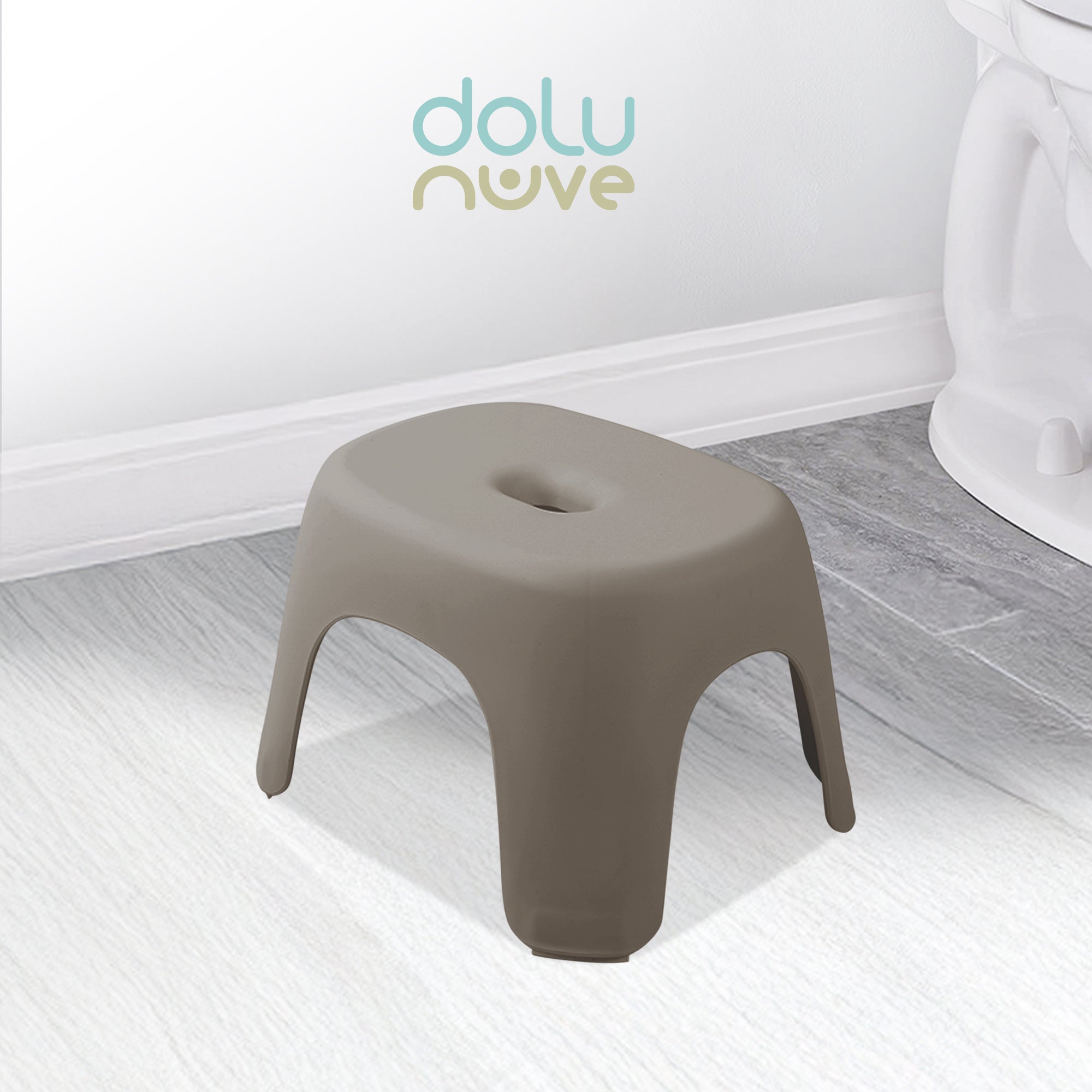 Dolu Nuve Kids Non-Slip Step Stool Toddler Helper for Bathroom, Stone Grey - VMInnovations
