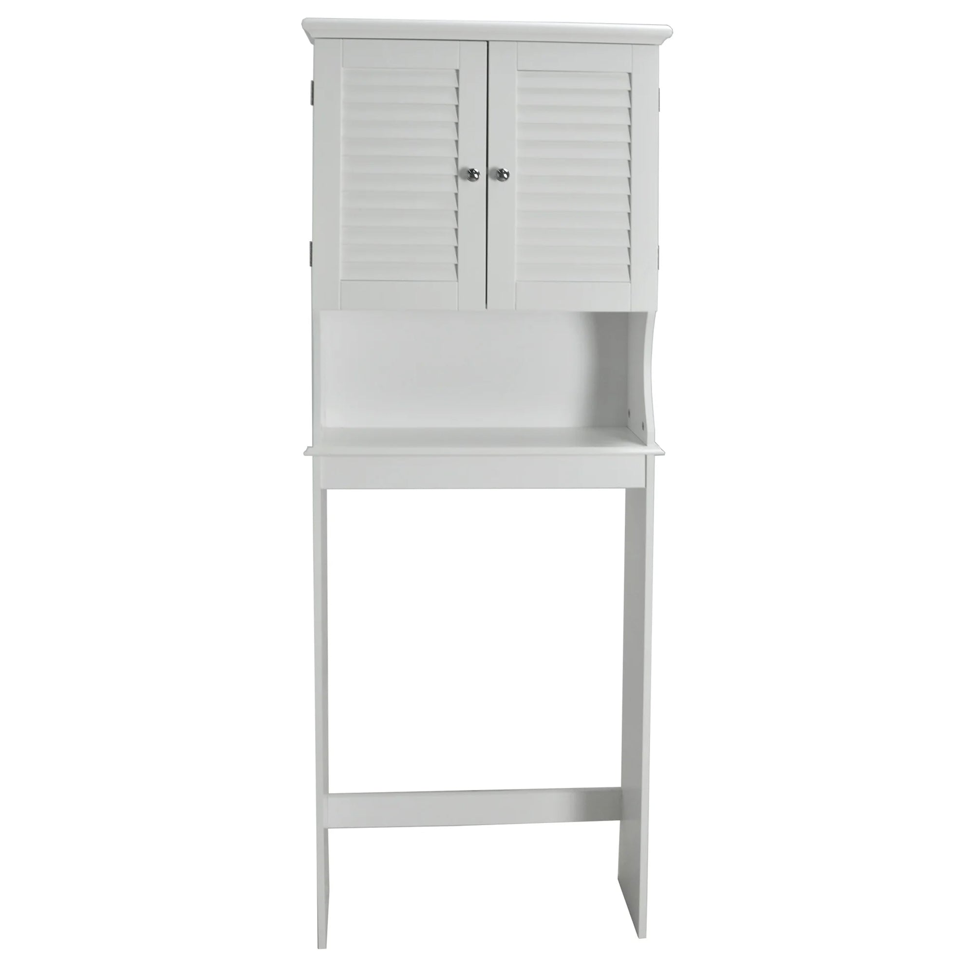 Redmon Louvered Over-The-Toilet Space Saver Cabinet, Adjustable Shelf, White - VMInnovations