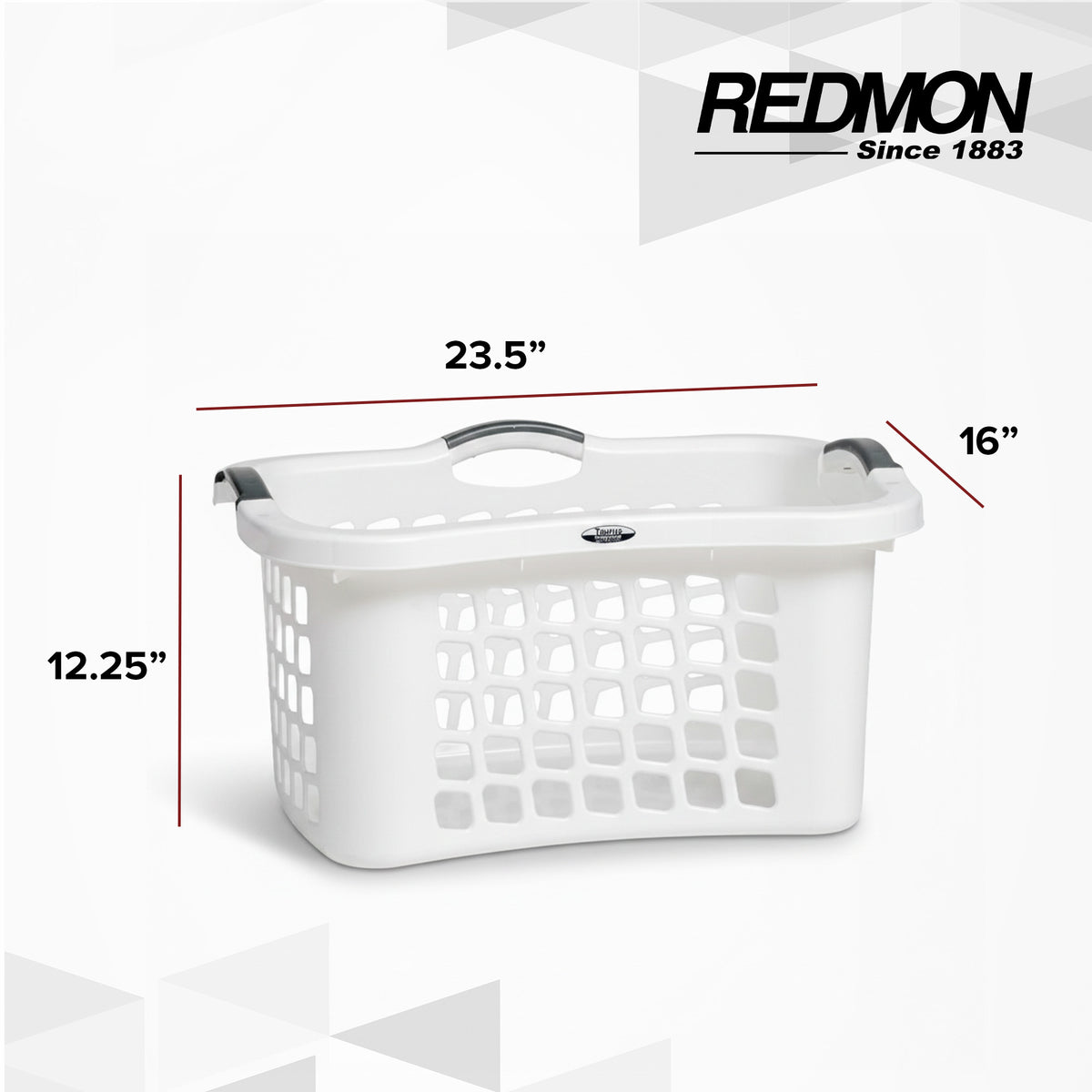 Comfort Grip Clothes Basket, Plastic Laundry Storage w/3 Handles(Open Box)