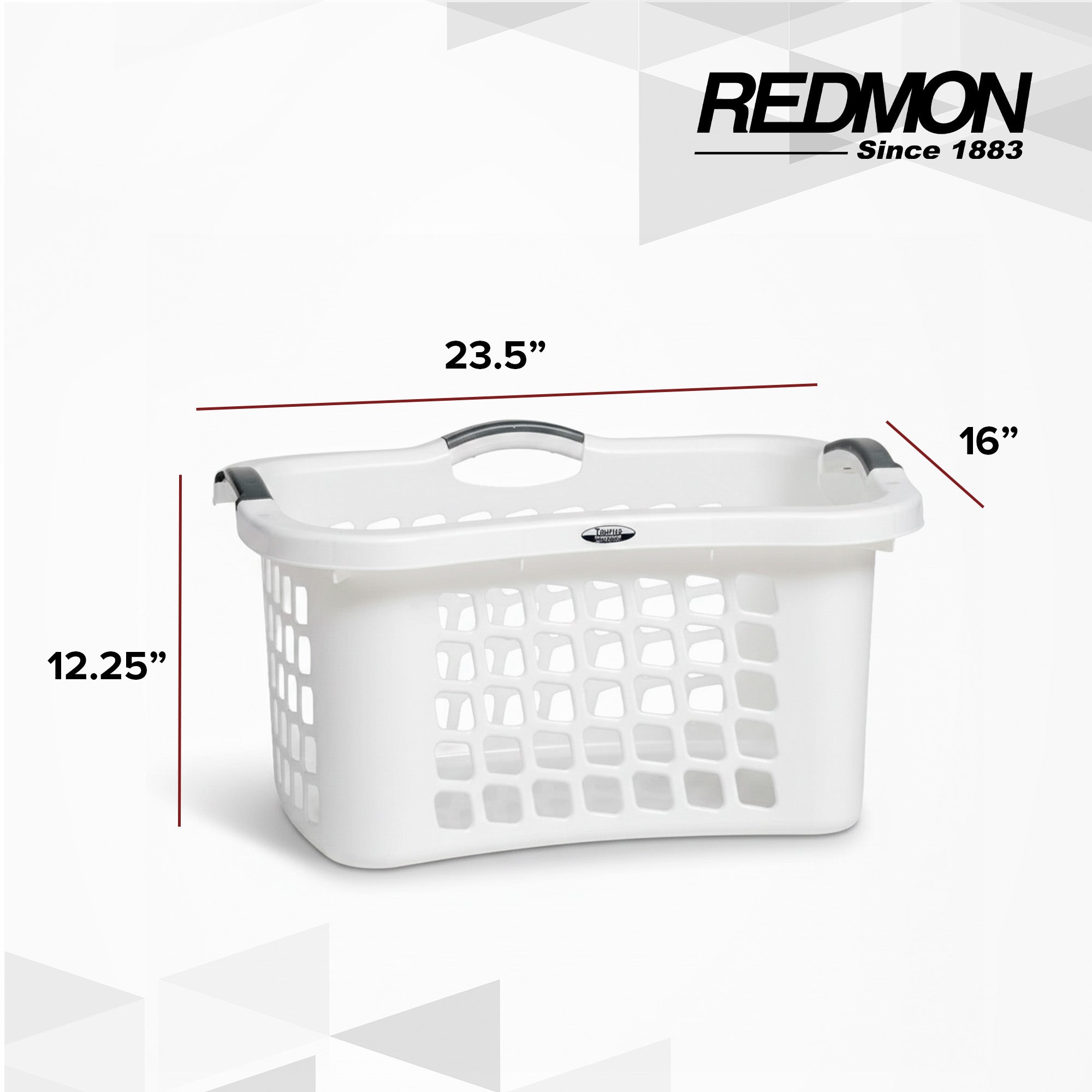 Comfort Grip Clothes Basket, Plastic Laundry Storage w/3 Handles(Open Box)