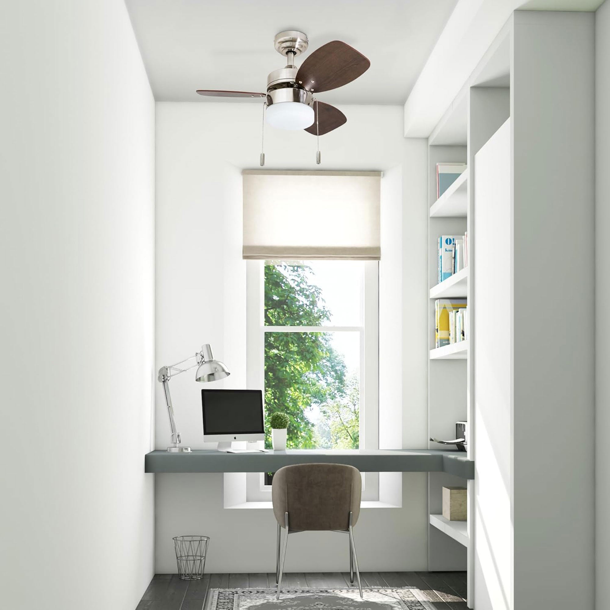 Honeywell Ocean Breeze 30 Inch Indoor Ceiling Fan w Light, Brushed Nickel (Used)