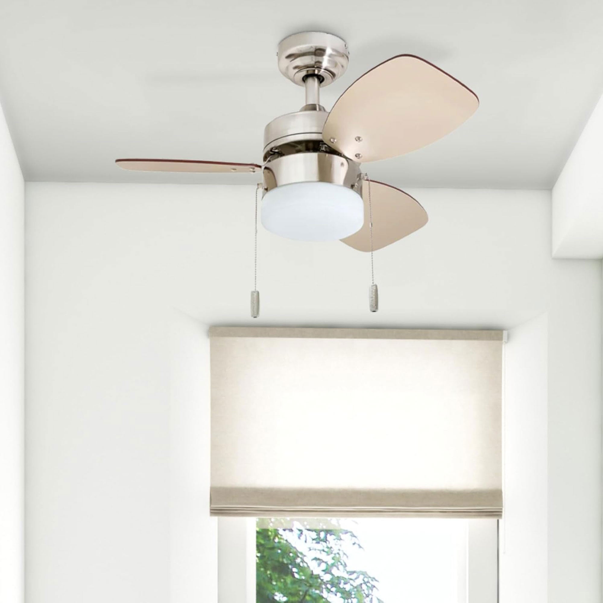 Honeywell Ocean Breeze 30 Inch Indoor Ceiling Fan w Light, Brushed Nickel (Used)