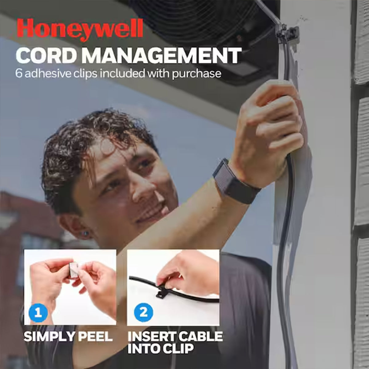 Honeywell Outdoor 18" Fan, Omni-Reach Extended Wall Mount, Swiveling, (Used)