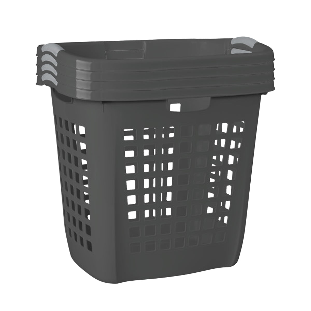 Sterilite Ultra Easy Carry Laundry Basket, 2.1 Bushel with Handles, Grey, 4 Pack - VMInnovations