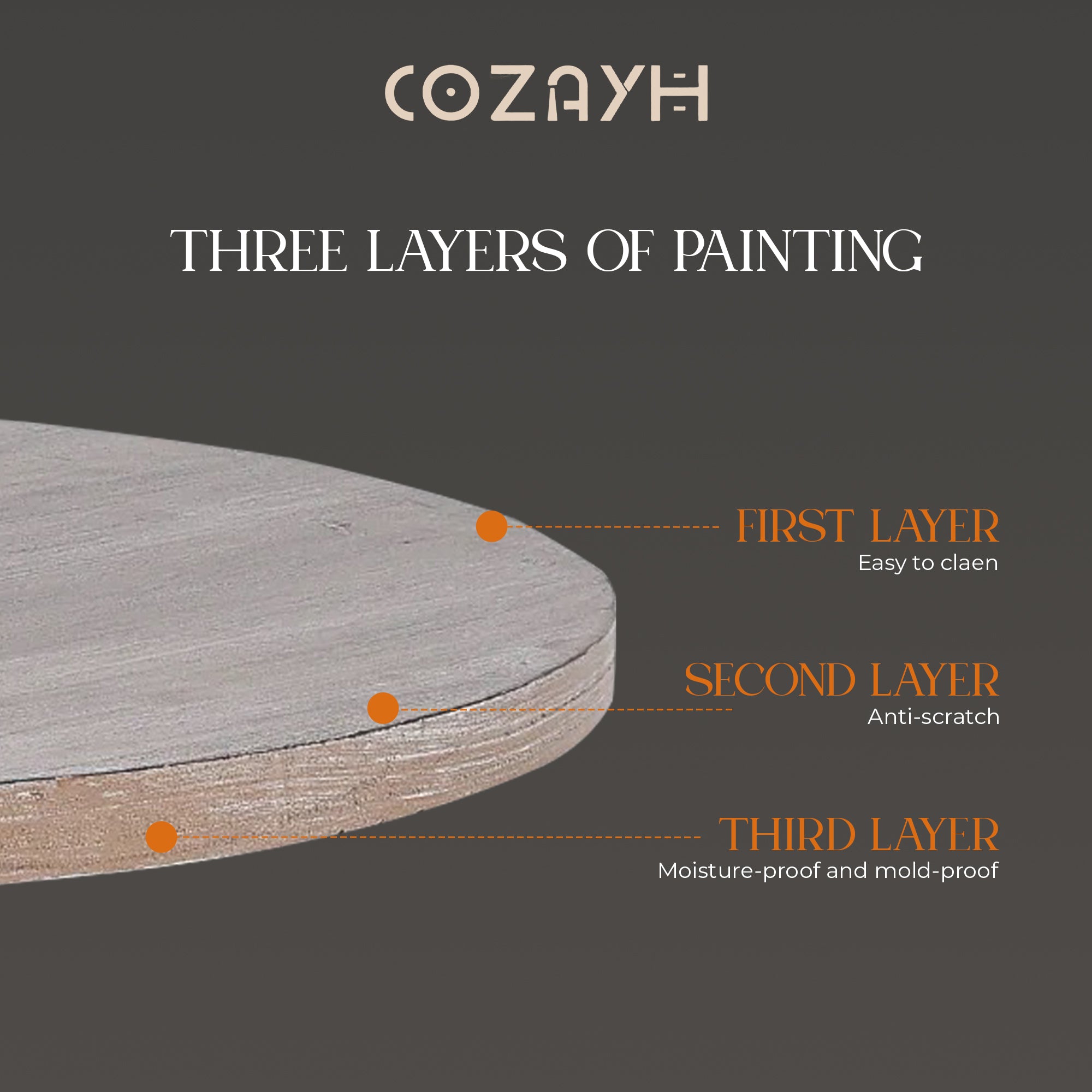 COZAYH Farmhouse Round Wooden End Table with Cross Legs, Vintage Grey, Set of 2 - VMInnovations