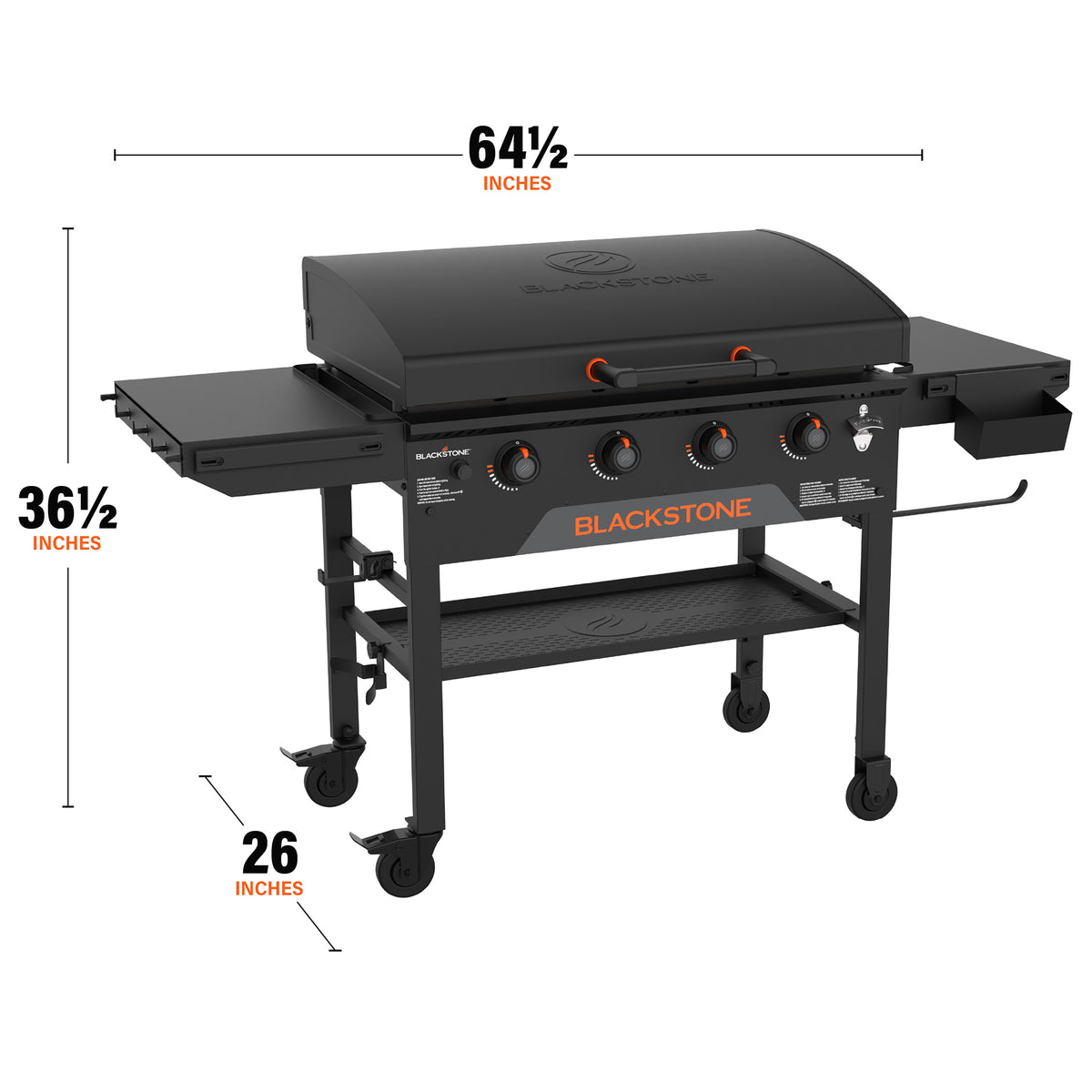 Blackstone 36" Griddle, Outdoor Grill w/Hood, Side Shelves, Wheels (For Parts)