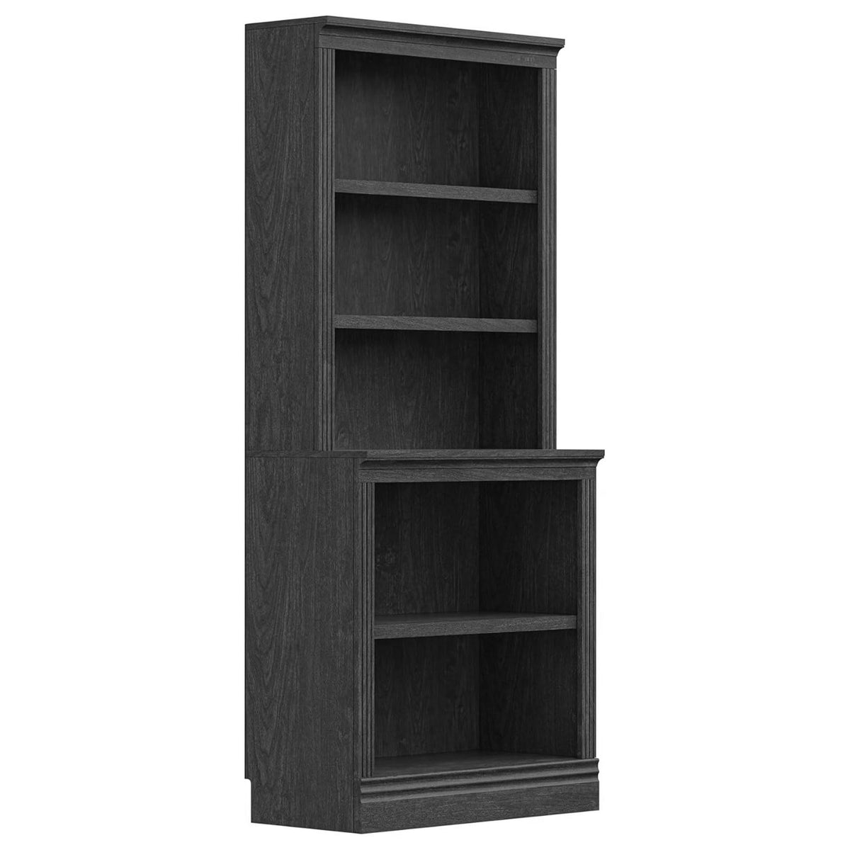 VAUXHILL & CO. Halston Multi-Depth Bookcase, Adjustable Shelving Unit, Black