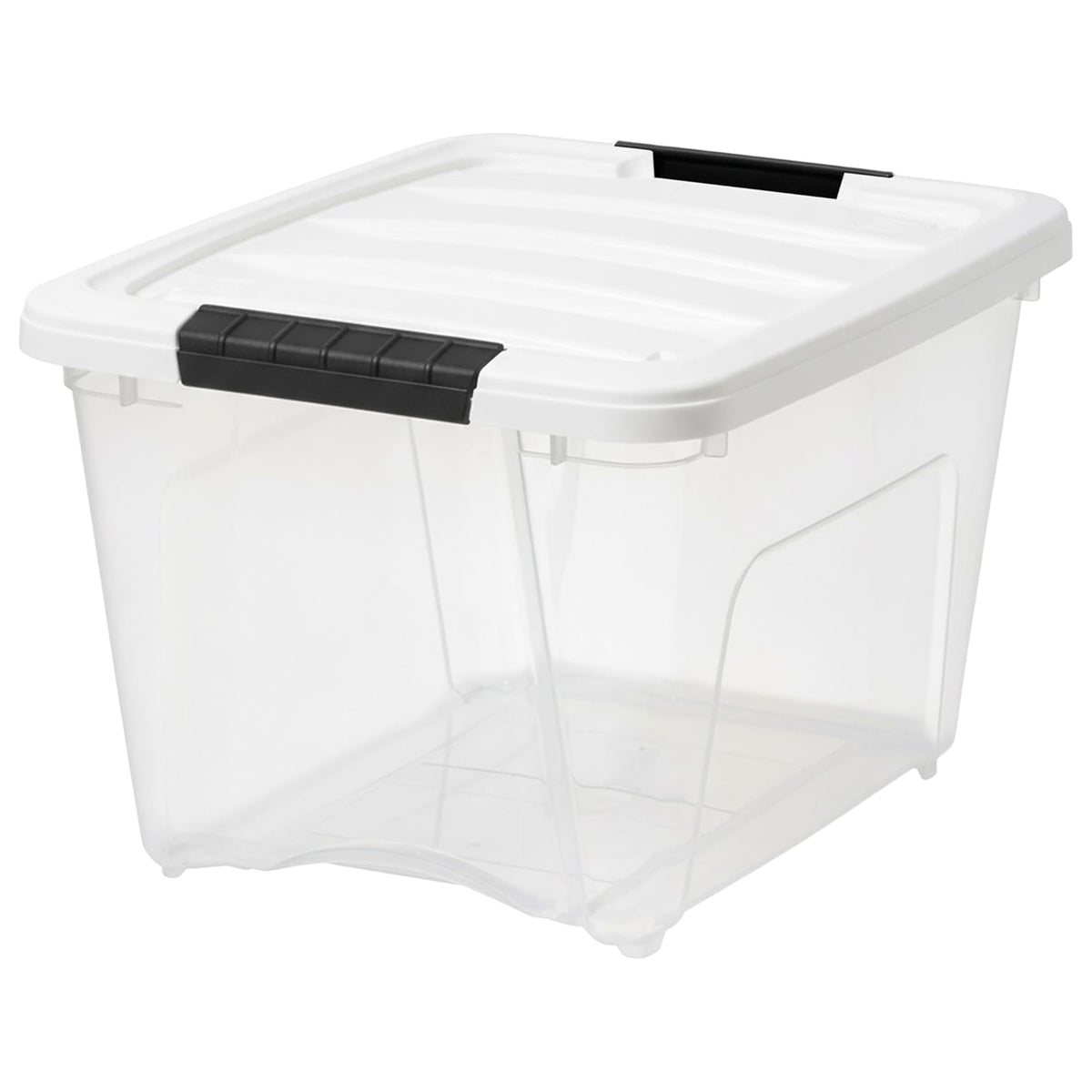 IRIS USA 12 Pack Stackable Plastic Storage Bins with Lids, 19 Quart, Clear/White