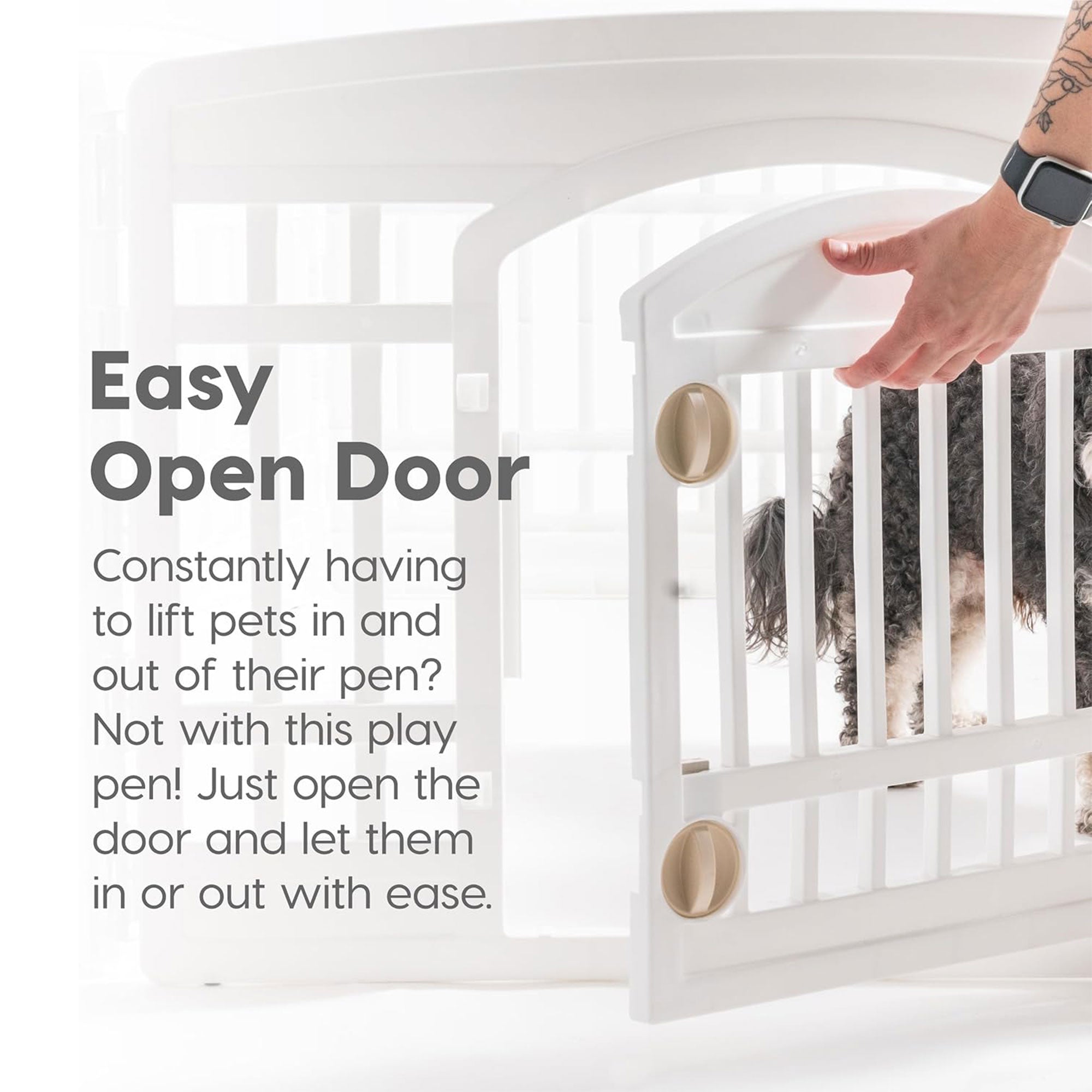 IRIS USA 24" Dog Playpen w/Door, 4-Panel Pet Enclosure for Small Dogs (Open Box)