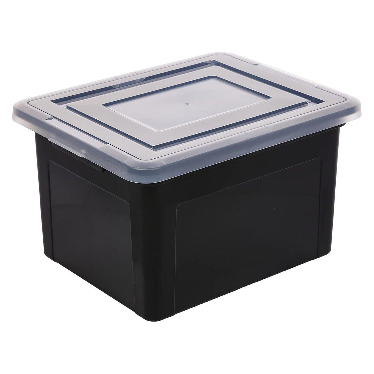 IRIS USA 8 Pack Plastic Organizer with Lids for Letter/Legal File, 35 Qt, Black