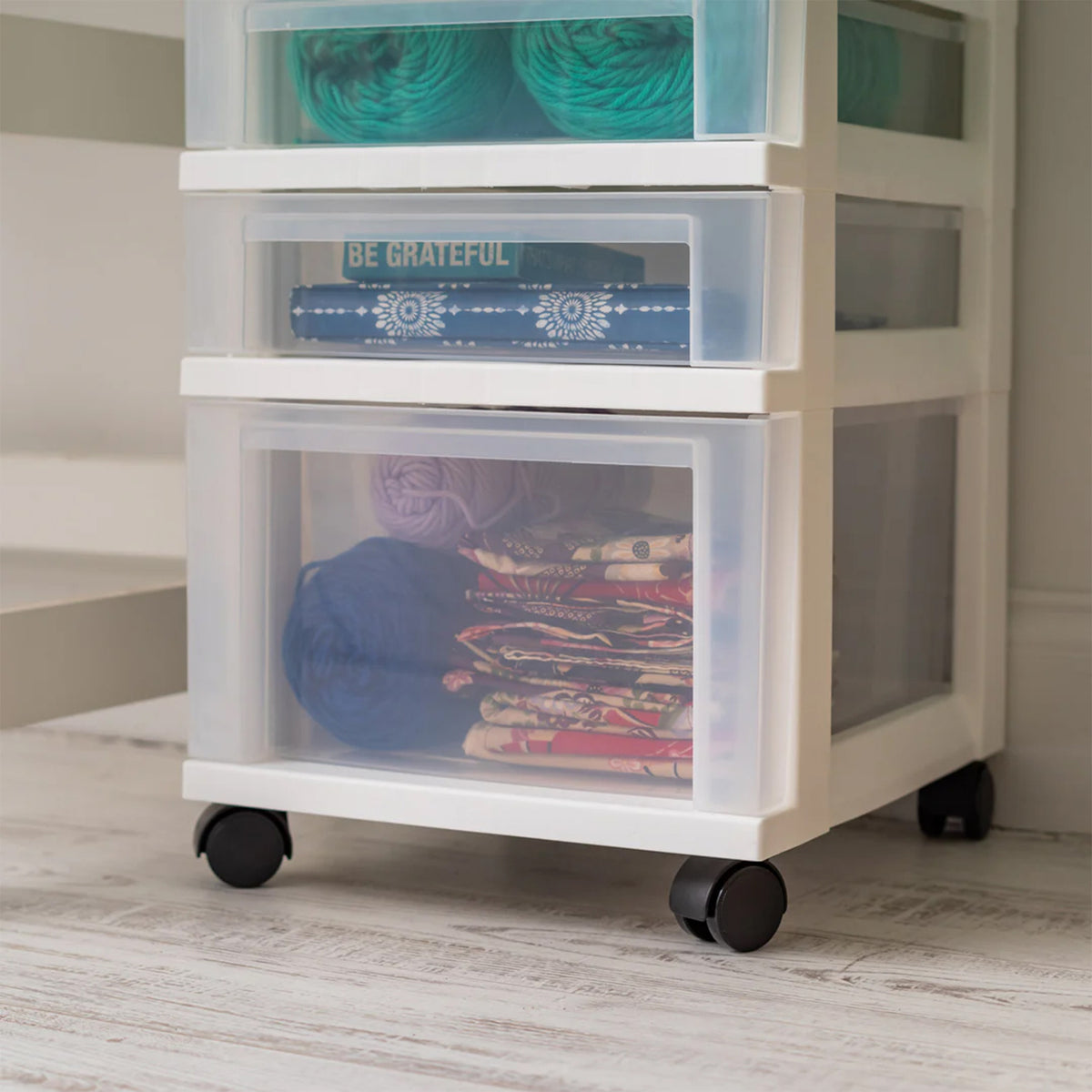 IRIS USA 5-Drawer Rolling Storage Cart Plastic Organizer for Crafts (Open Box)