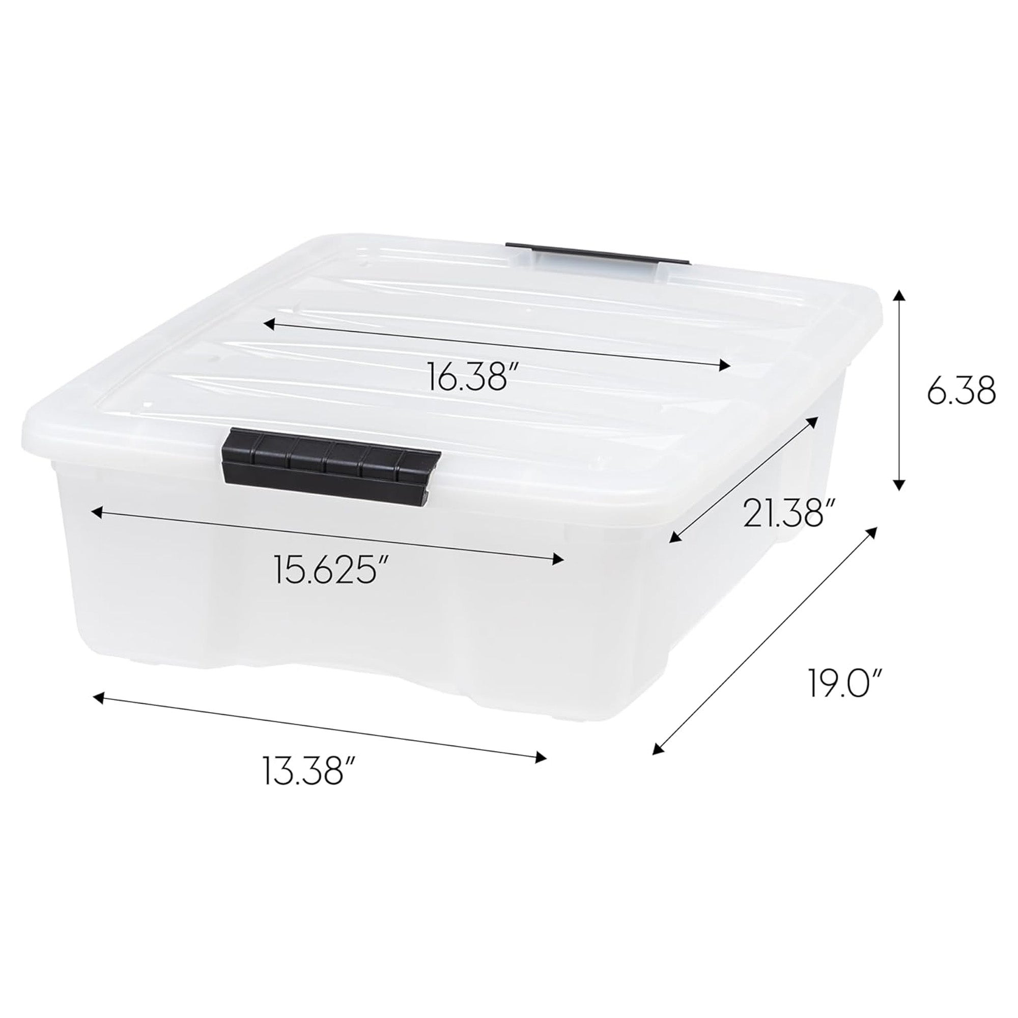 IRIS USA 12 Pack 27 Qt Plastic Storage Box with Lid, Stackable Design, Pearl