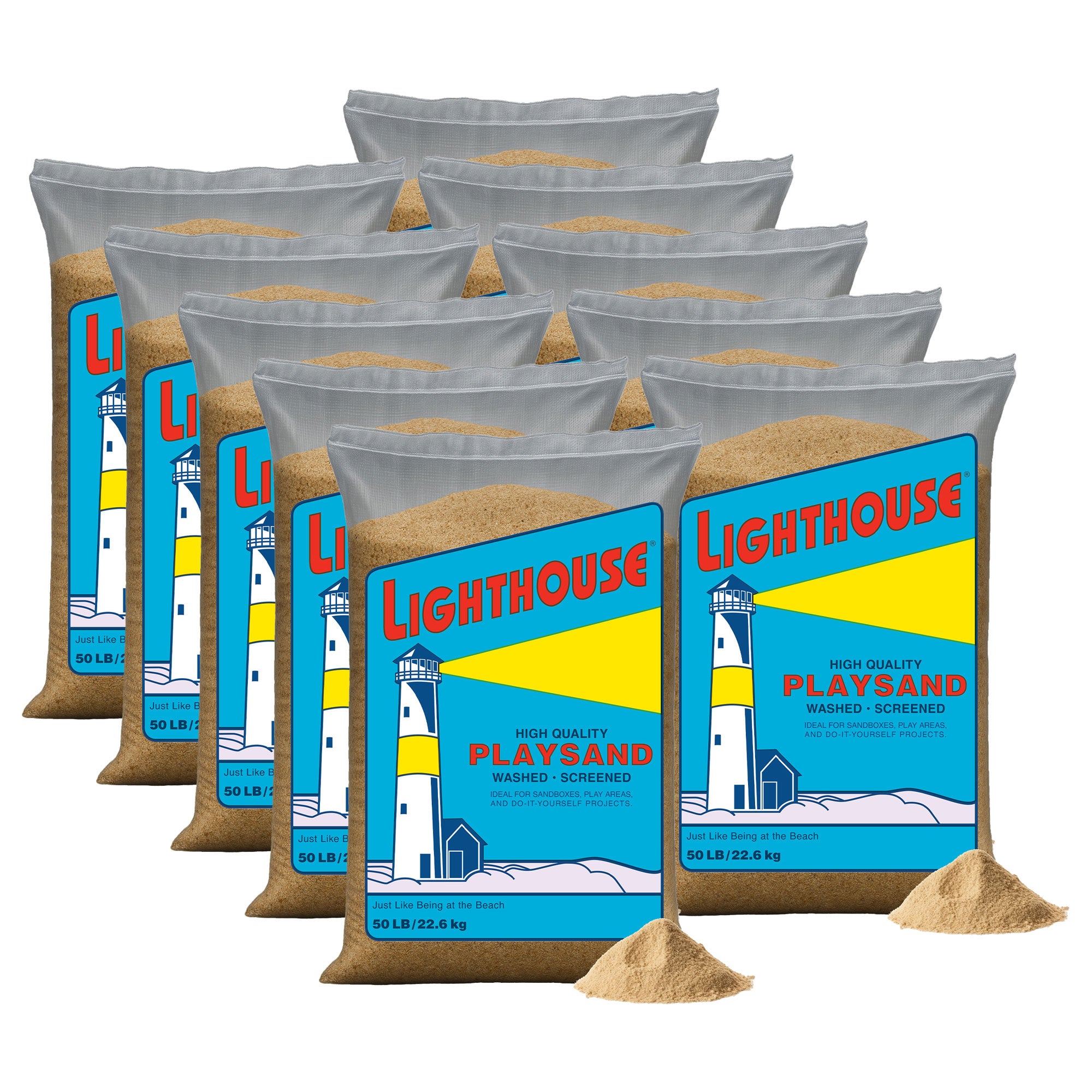 US Silica 10 Pack Lighthouse Comfortable Play Sand for Sand Tables, Beige, 50 Lb - VMInnovations
