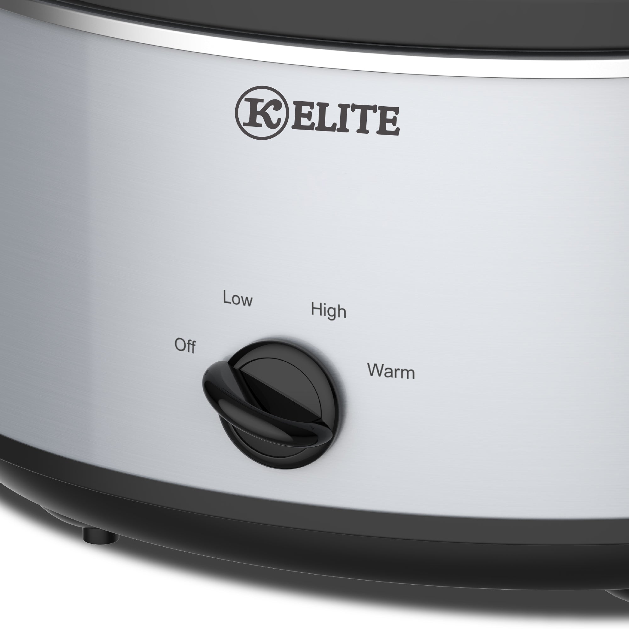 Kitchen Elite 6 Qt Slow Cooker, Stainless Steel Ceramic Crock Pot with Glass Lid