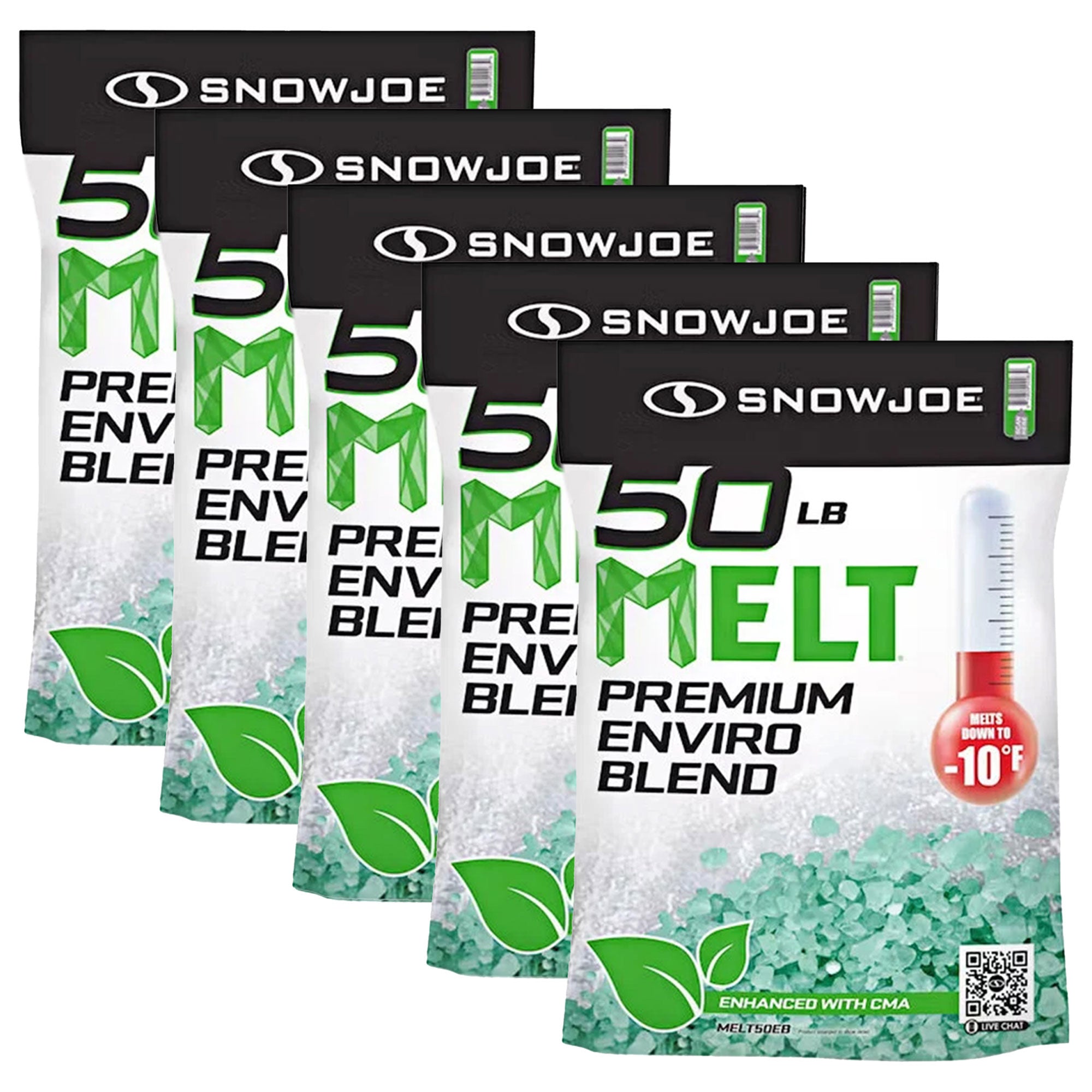 Snow Joe 5 Pack Enviro Blend Ice Snow Melt, Safe for Concrete & Plants, 50 lb