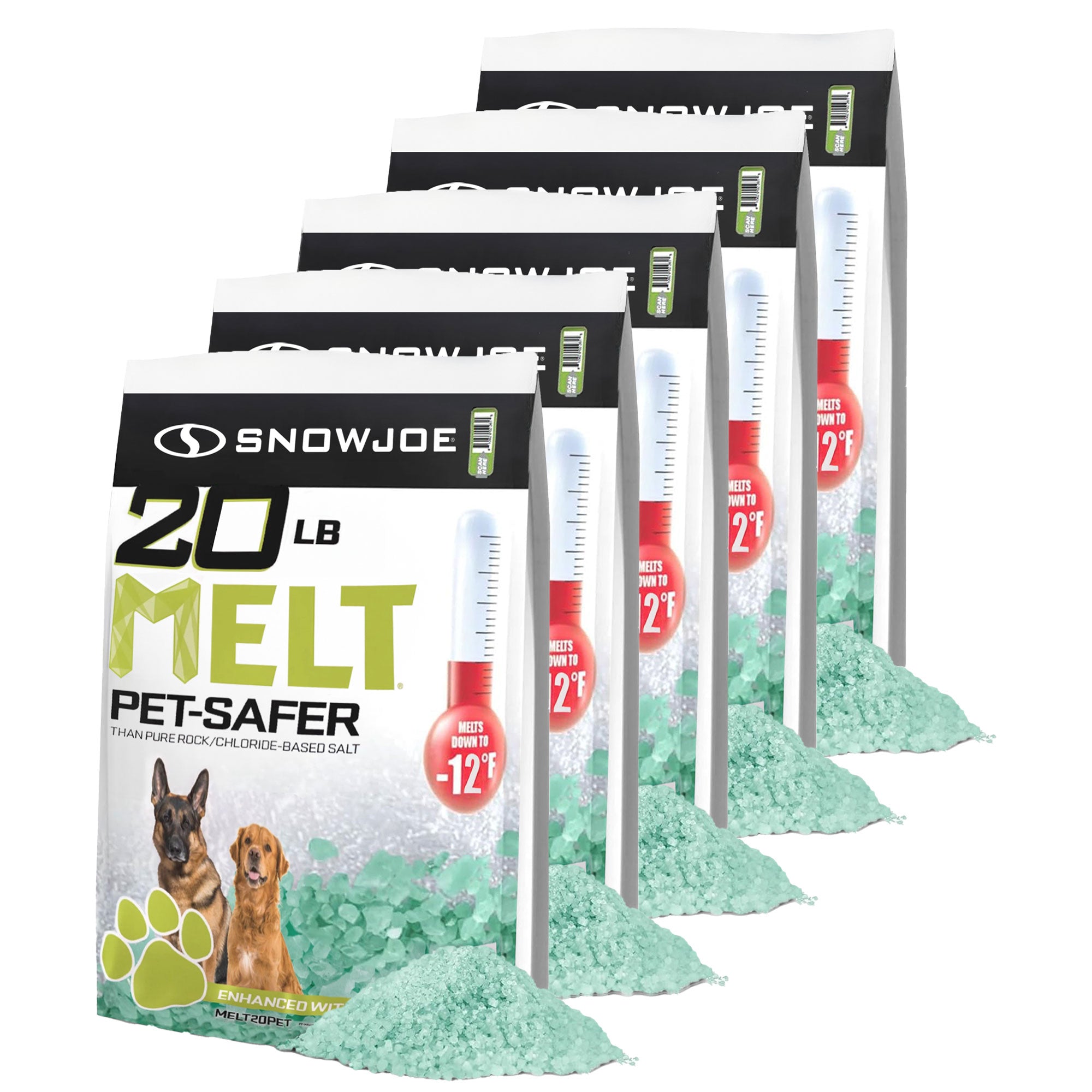 Snow Joe 5 Pack Pet-Safer Ice Melt Blend, Safe for Concrete/Sidewalks, 20 lb