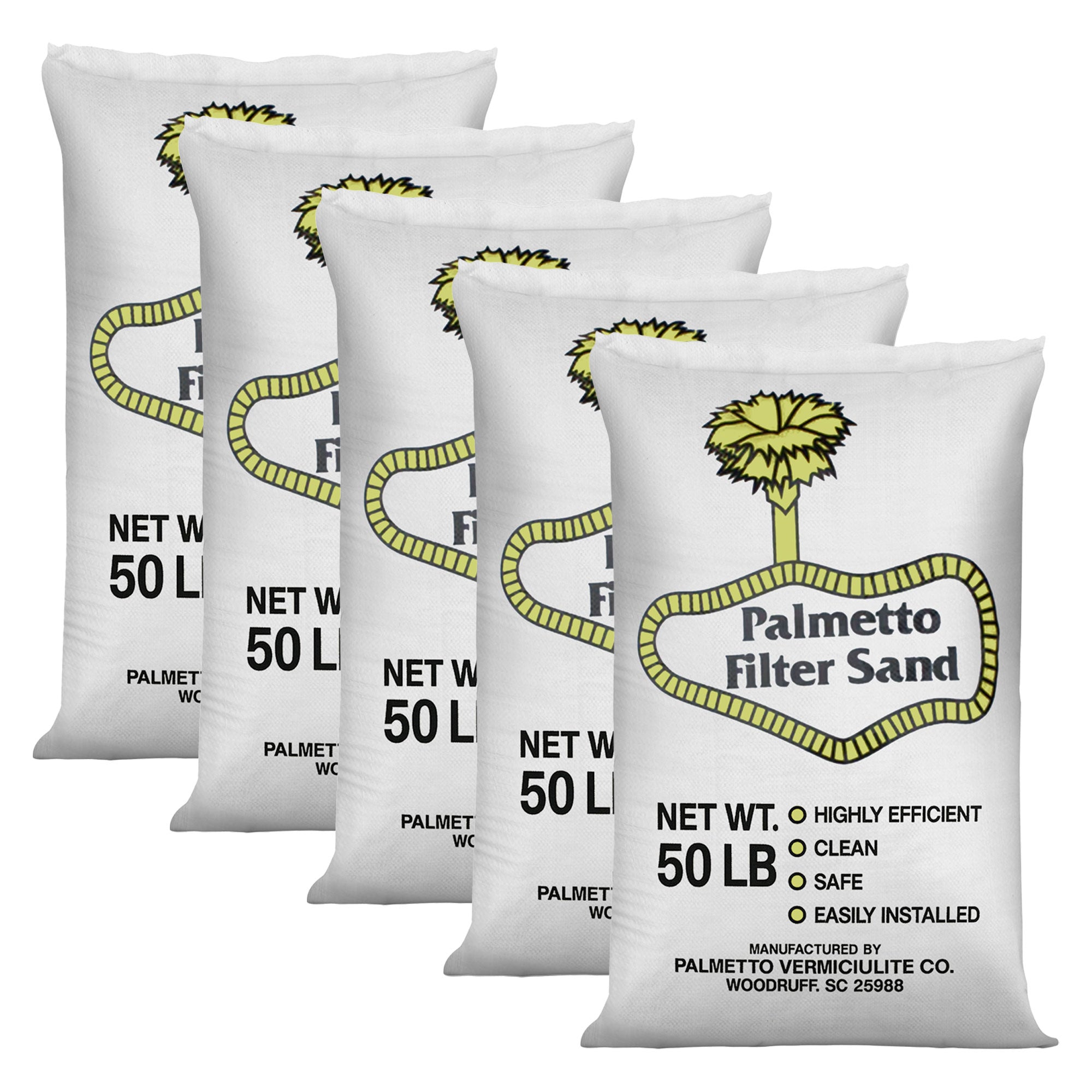 Palmetto 5 Pack Filter Sand Residential & Commercial Pool Sand Filters, 50 Pound - VMInnovations