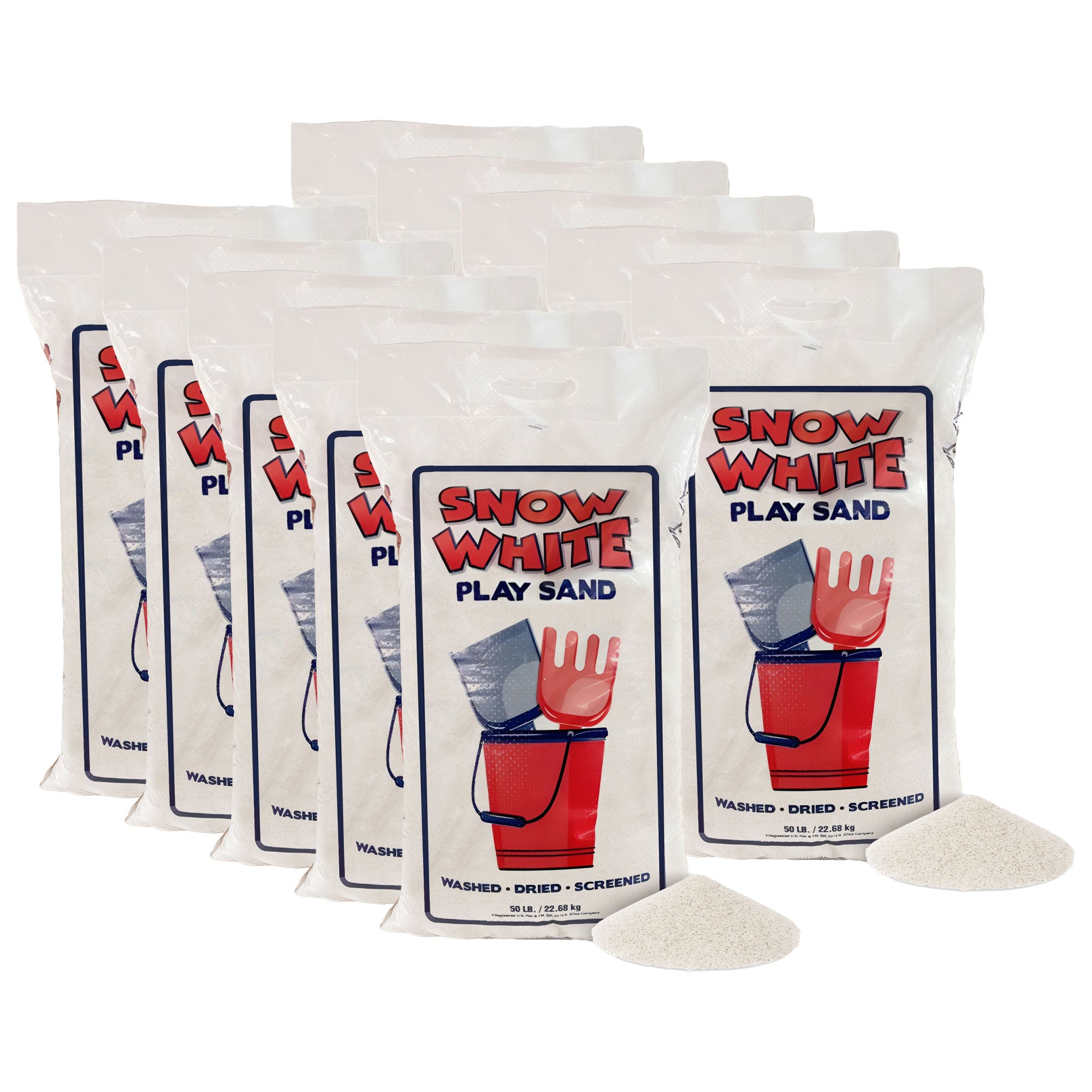 U.S. Silica Snow White Play Sand Sparkling White & Super Soft, 50 Pound, 10 Pack