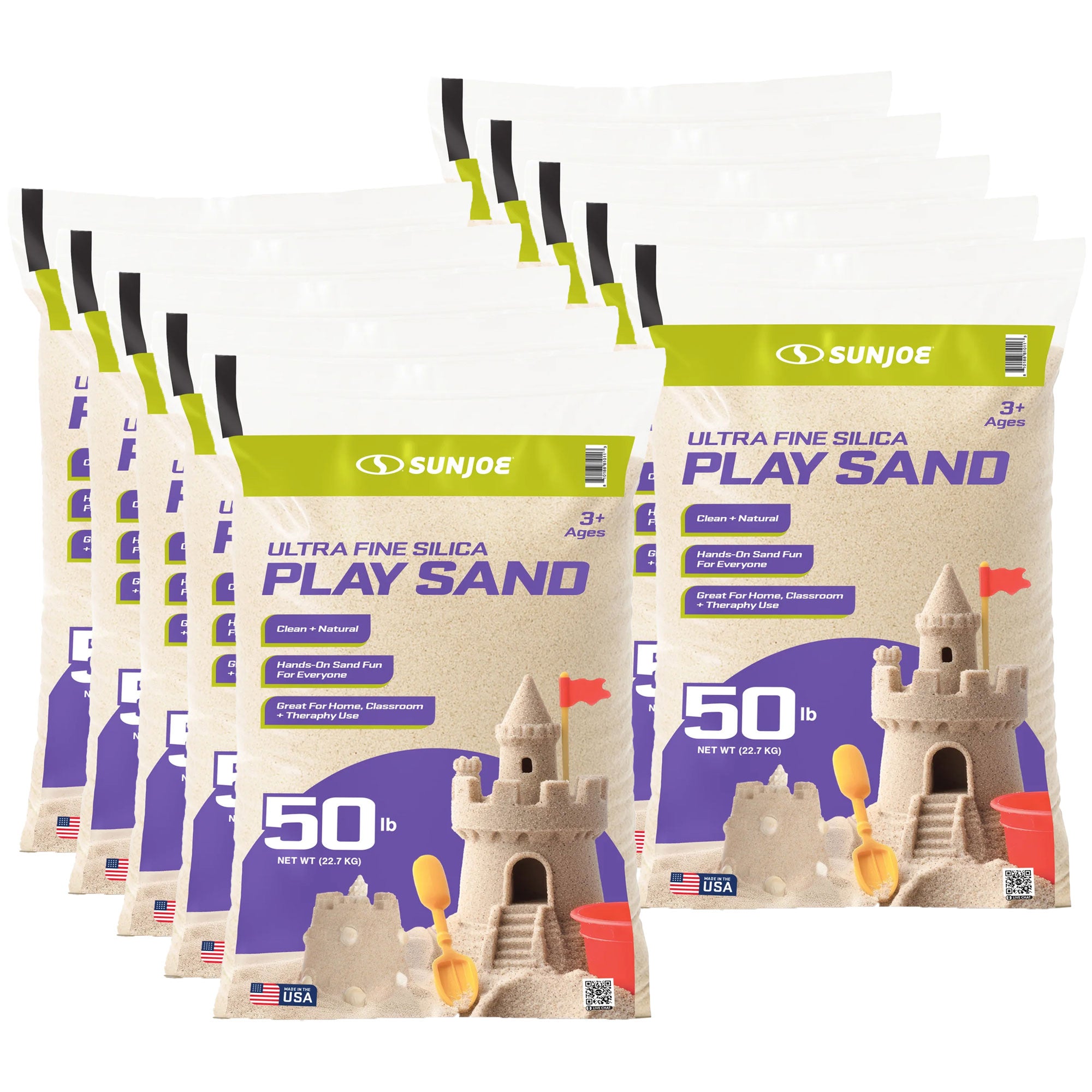 Sun Joe Ultra Fine Silica Play Sand, Sandboxes & Sensory Tables, 50 lbs, 10 Pack