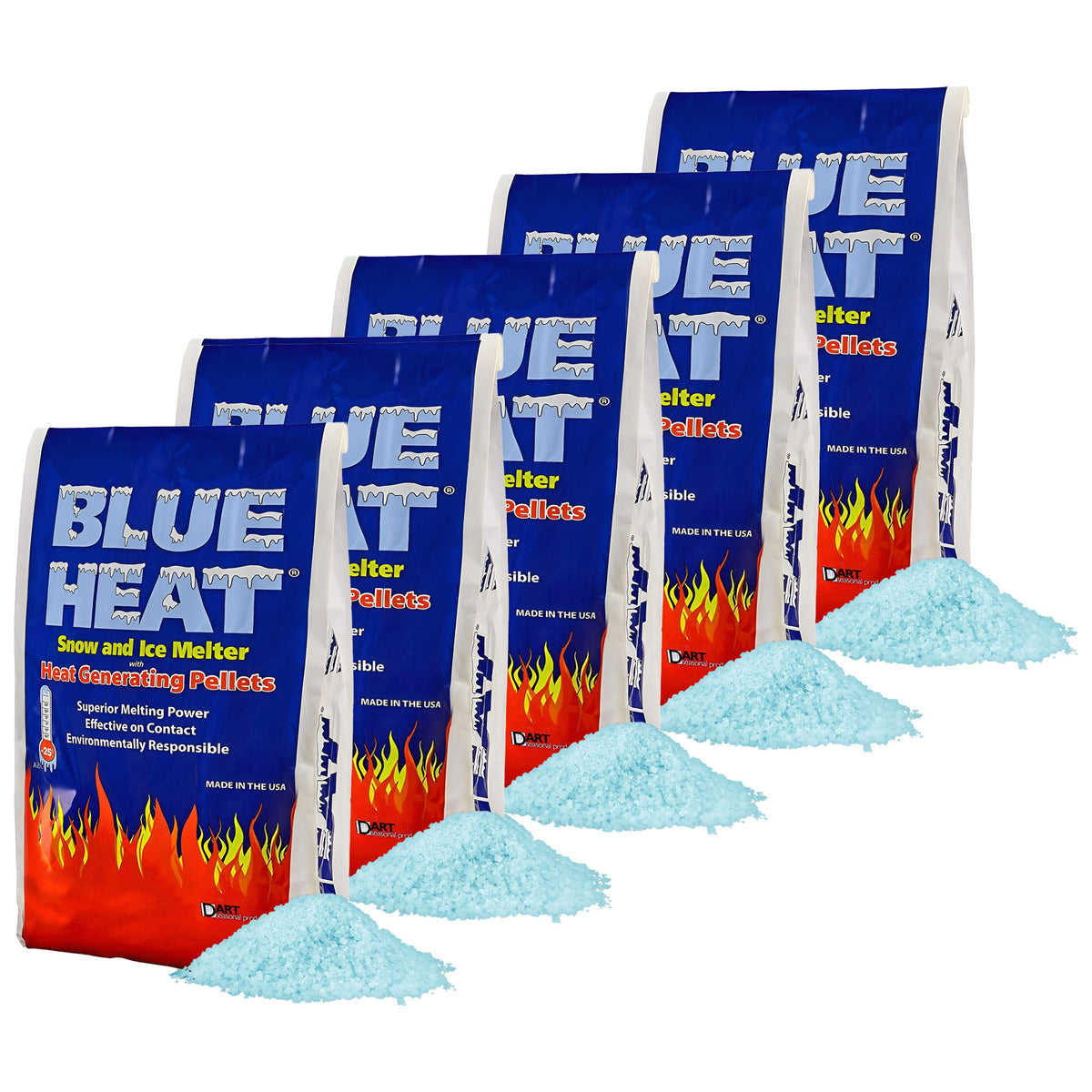 Blue Heat Ice Melt Pellets Deicer and Snow Removal for Driveway, 20 lb, 5 Pack