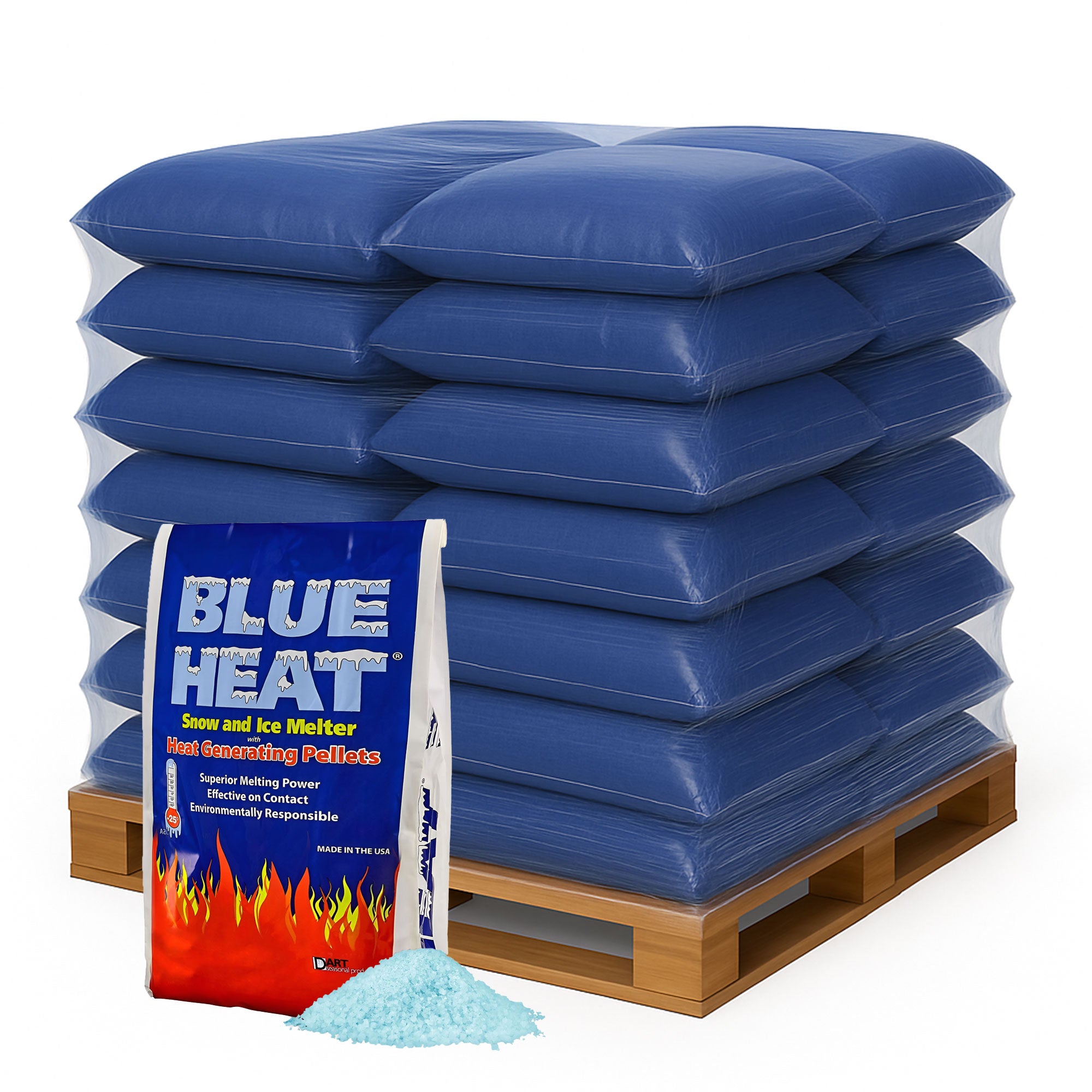 Blue Heat Ice Melt Pellets Deicer and Snow Removal for Driveway, 20 lb, 460 Pack - VMInnovations