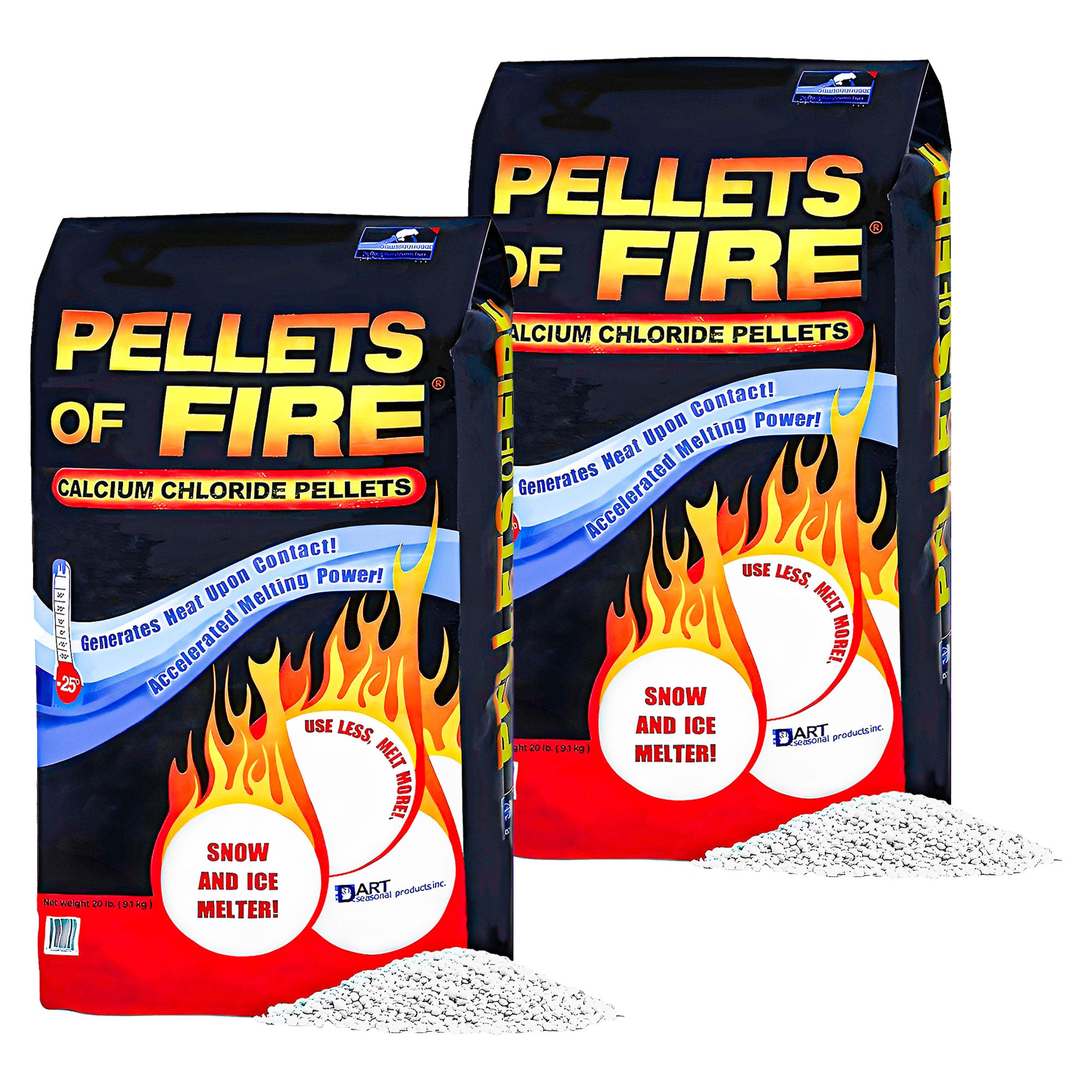 Snow Joe 2 Pack Pellets of Fire Ice Melter Driveways Sidewalks Concrete, 20 lb - VMInnovations