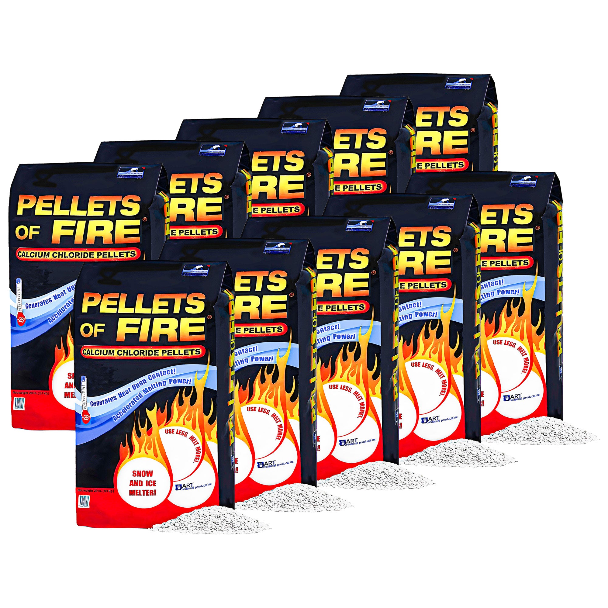 Snow Joe 10 Pack Pellets of Fire Ice Melter Driveways Sidewalks Concrete, 20 lb - VMInnovations