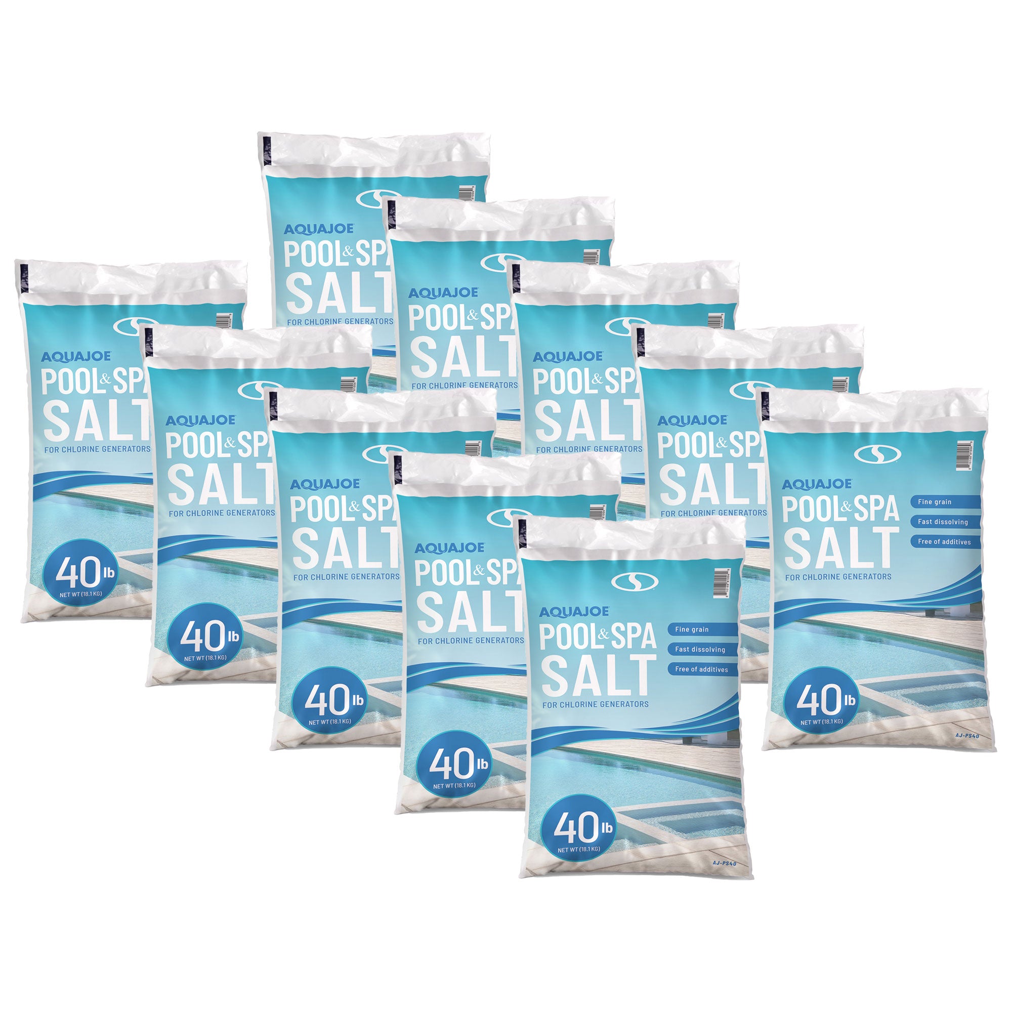 Aqua Joe 10 Pack 40 Lb Fast Dissolving Pool Spa Salt Chlorine Generators AJ-PS40 - VMInnovations