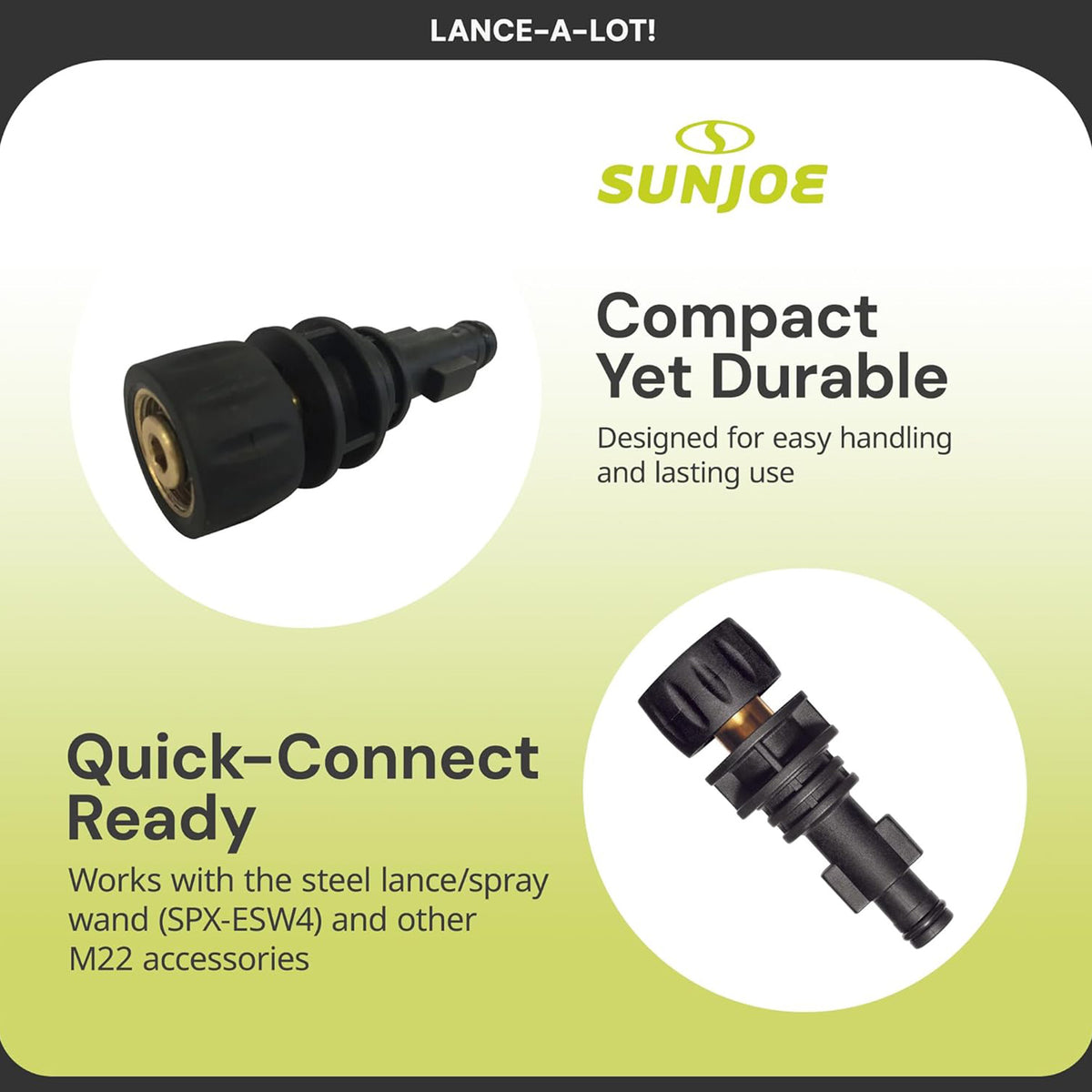 Sun Joe Bayonet to M22 Adapter for SPX Pressure Washer Accessories, SPX-BMM22F (Open Box)