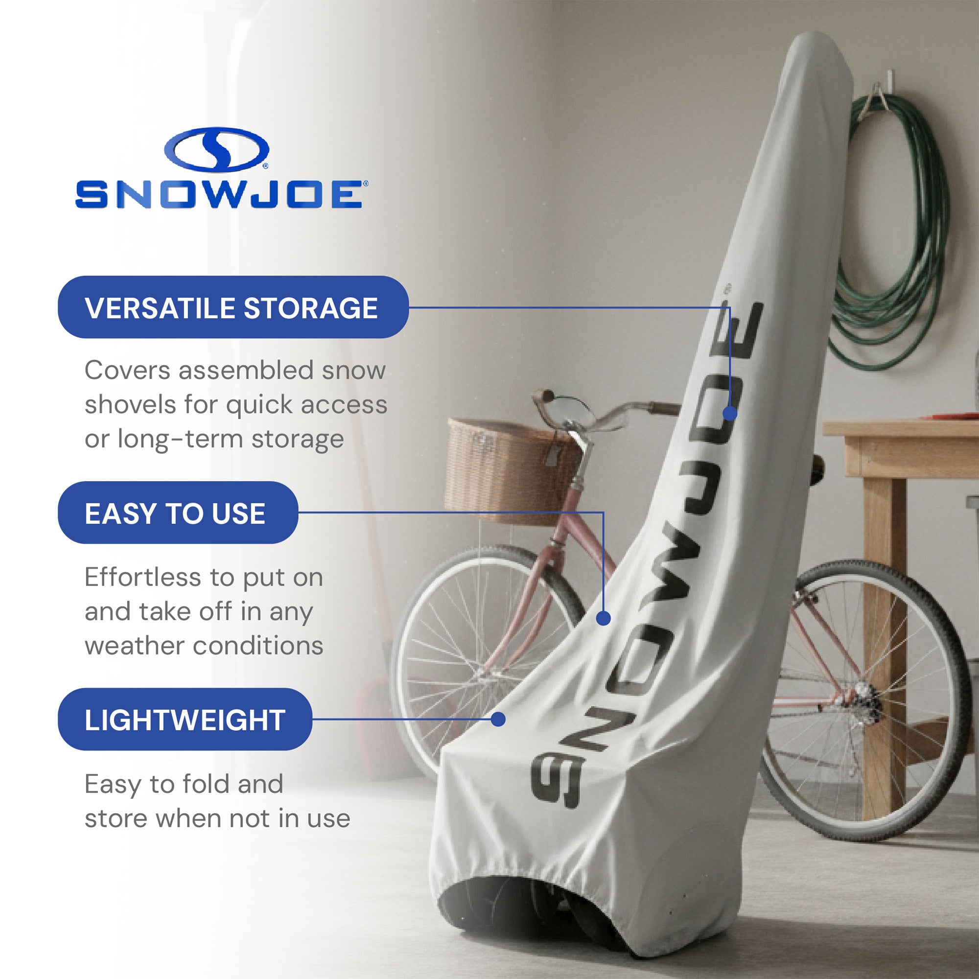 Snow Joe SJCVR-13 Universal Indoor/Outdoor 13-Inch Electric Snow Shovel Cover, Fits 10-13 Inch Electric/Cordless Snow Shovels