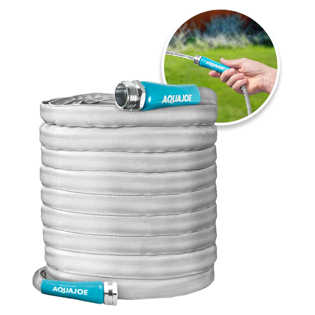 Aqua Joe Xtreme FiberJacket Garden Hose, Kink-Resistant, 100' x 1/2" (Open Box)