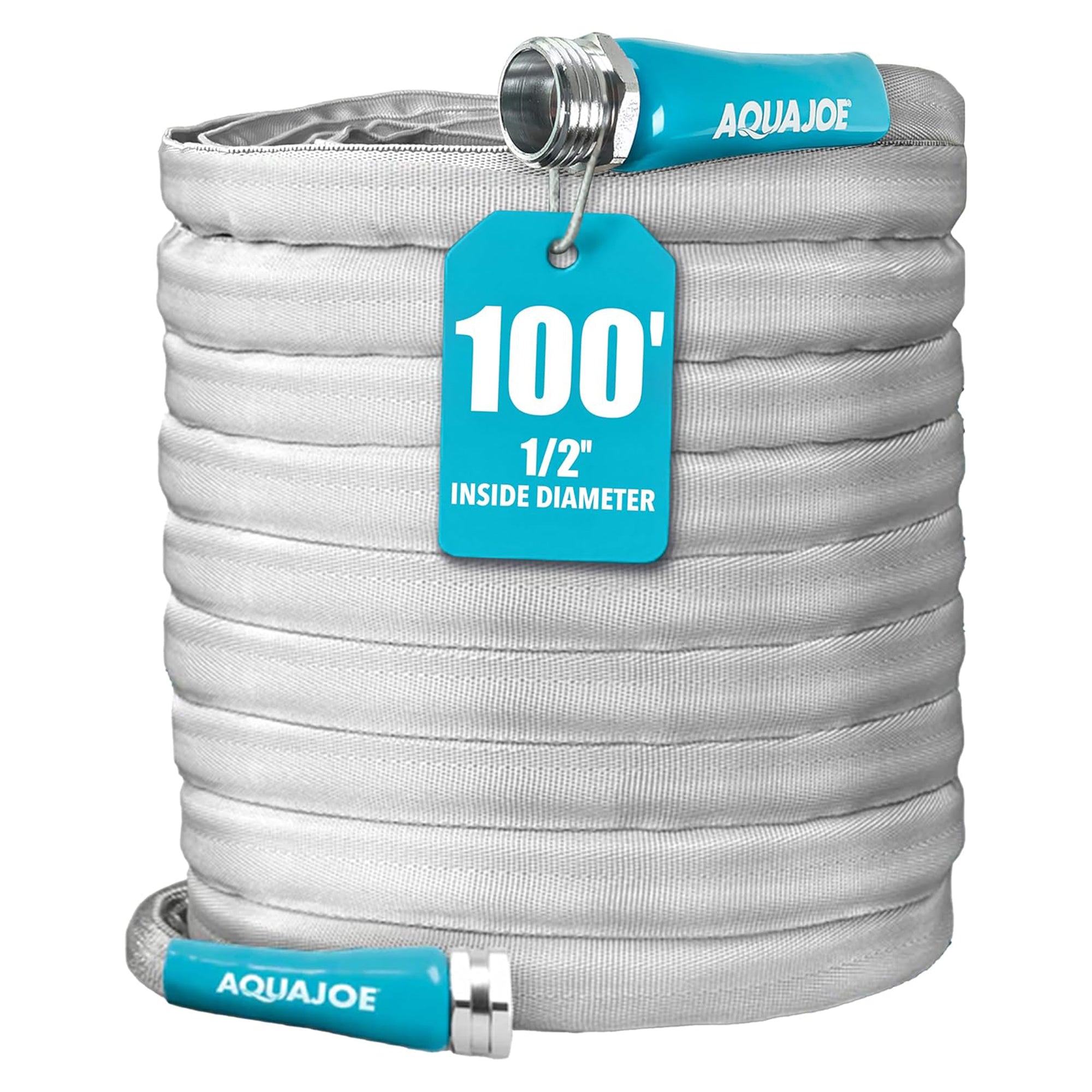 Aqua Joe Xtreme FiberJacket Garden Hose, Kink-Resistant, 100' x 1/2" (Open Box)