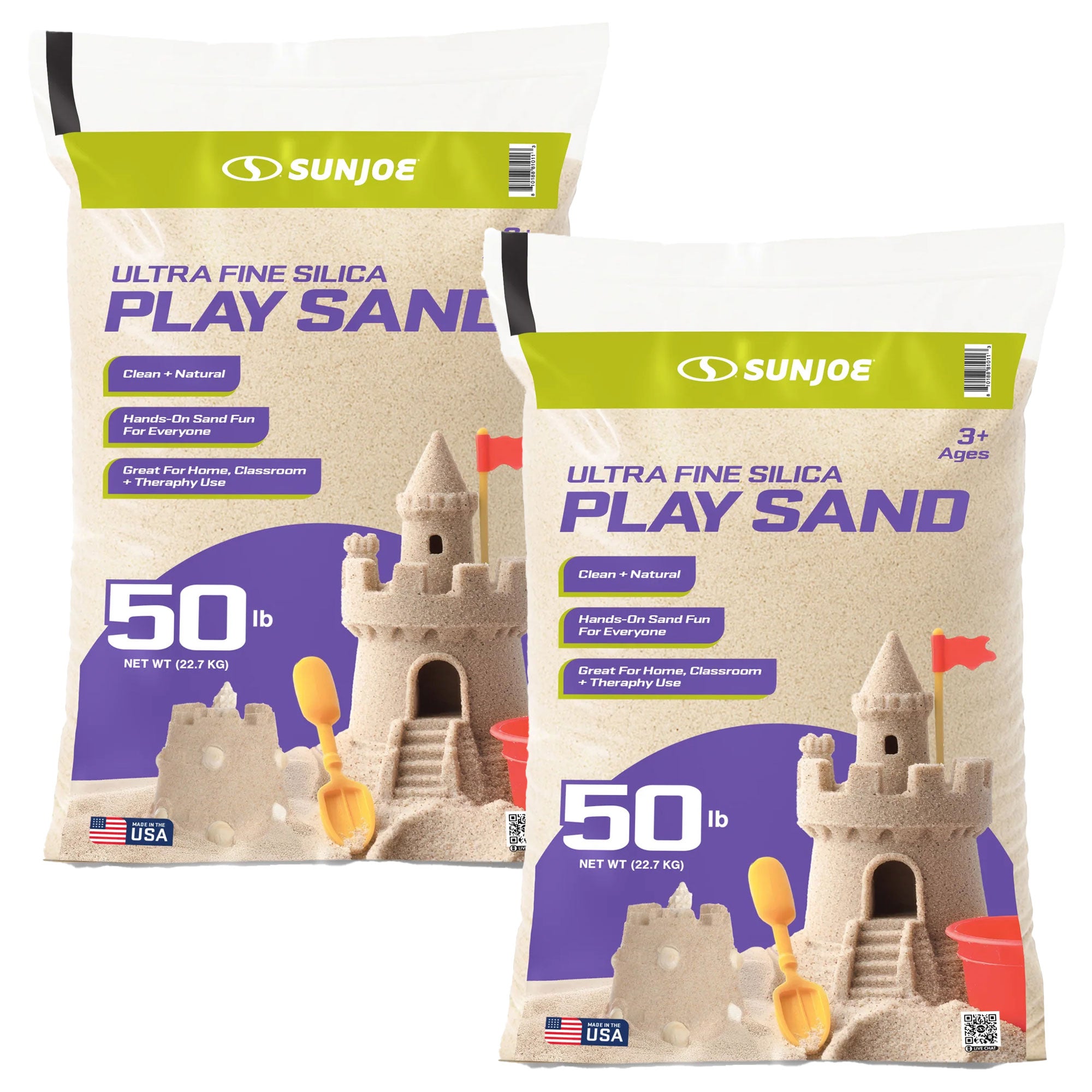 Sun Joe Ultra Fine Silica Play Sand, Sandboxes & Sensory Tables, 50 lbs, 2 Pack