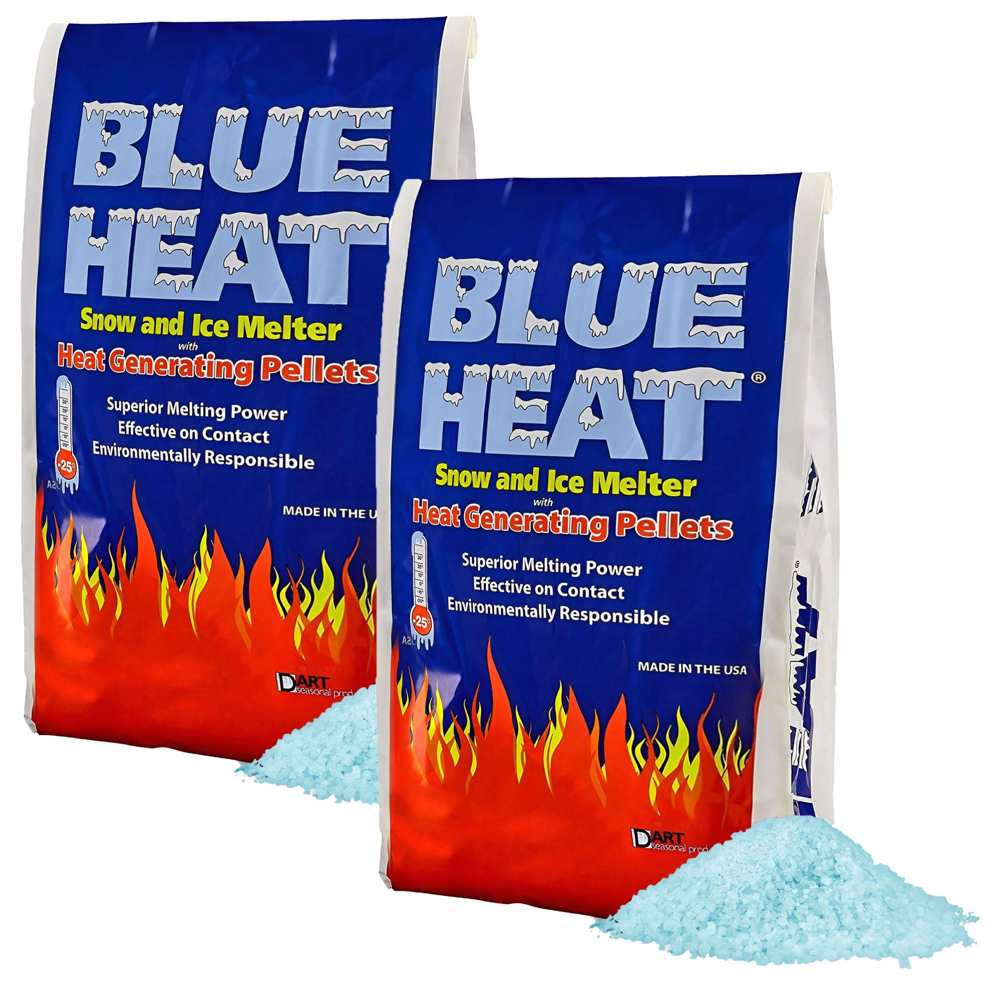 Blue Heat Ice Melt Pellets Deicer and Snow Removal for Driveway, 20 lb, 2 Pack