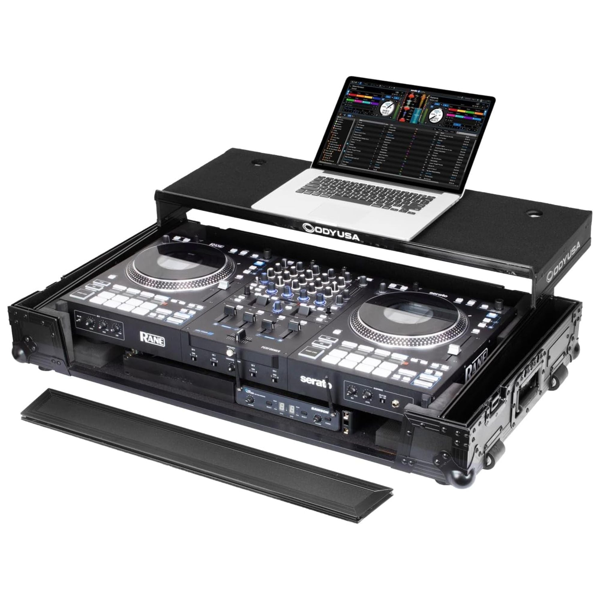 Odyssey RANE PERFORMER Black Label Flight Case w/ Glide Laptop Platform & Wheels - VMInnovations