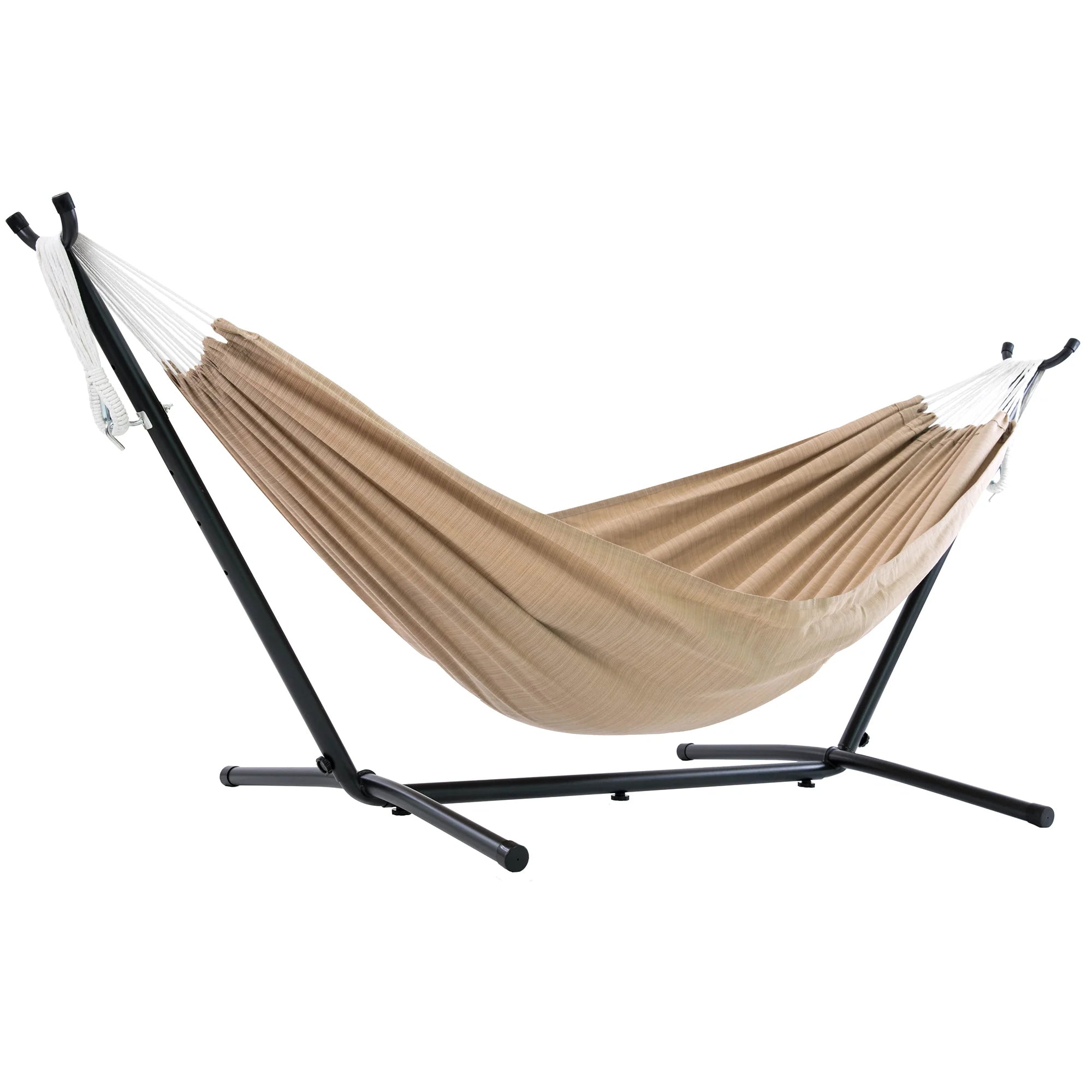 Vivere Double Sunbrella Hammock w/Steel Stand, Portable Outdoor Lounge(Open Box)
