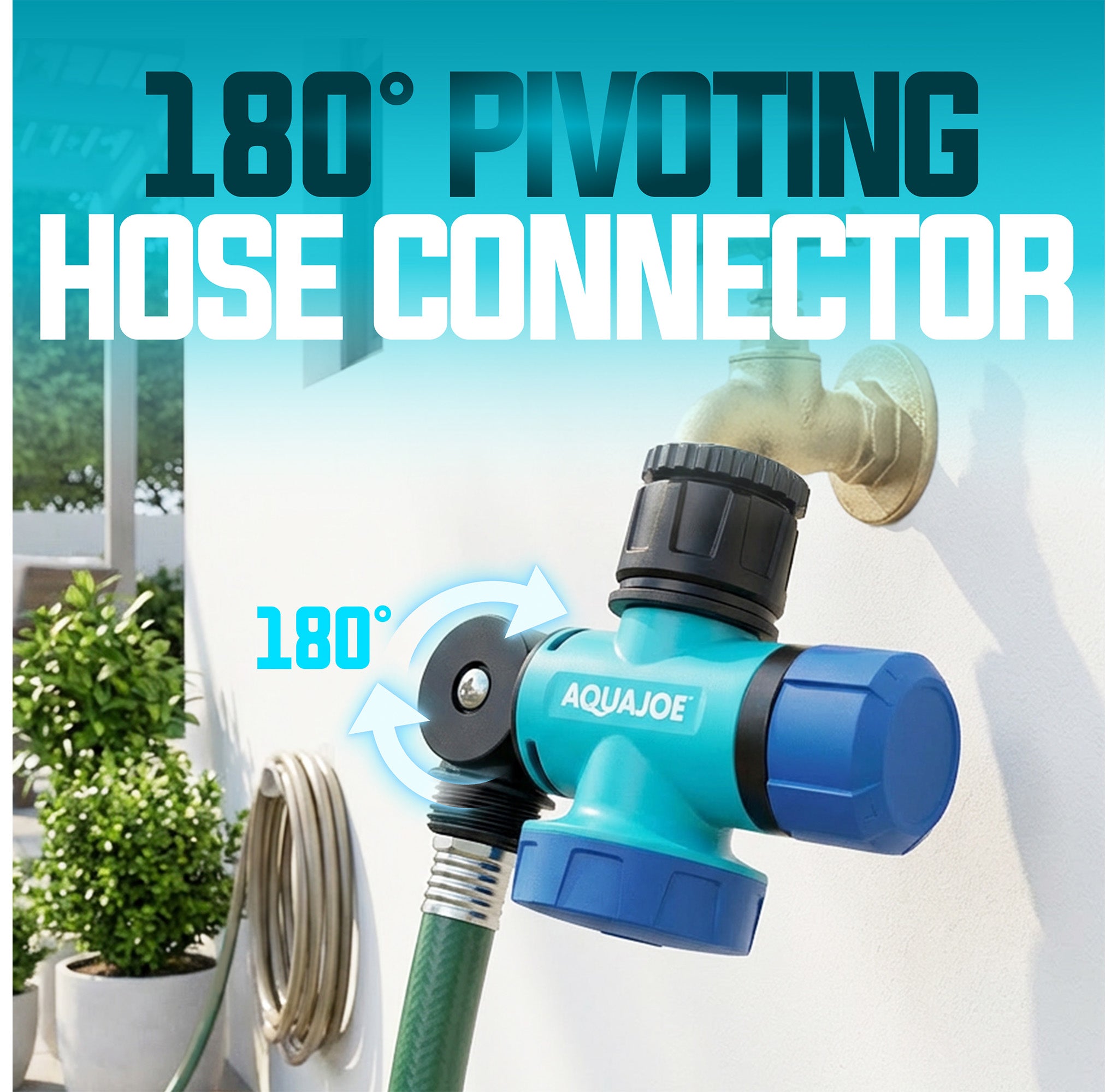 Aqua Joe Multi-Function Garden Hose Faucet Connector | 3/4" Spigot Adapter