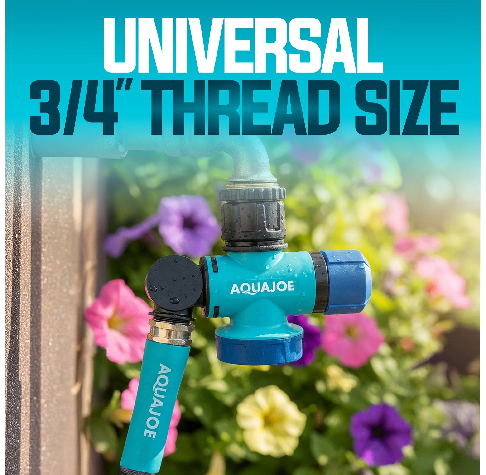 Aqua Joe Multi-Function Garden Hose Faucet Connector | 3/4" Spigot Adapter