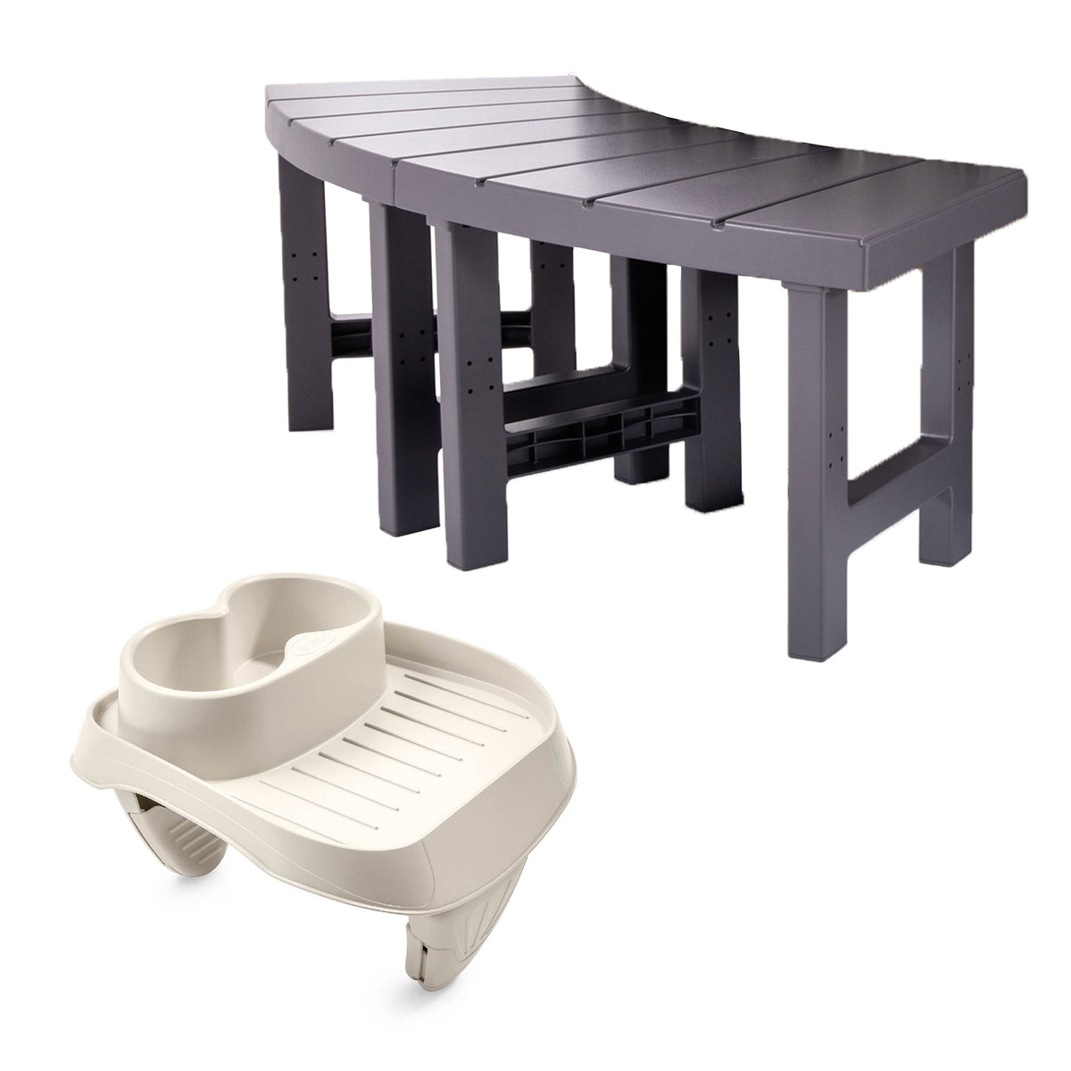 Intex 28514E 2 Pack Medium PureSpa Accessories Benches & Cup Holders for Spas