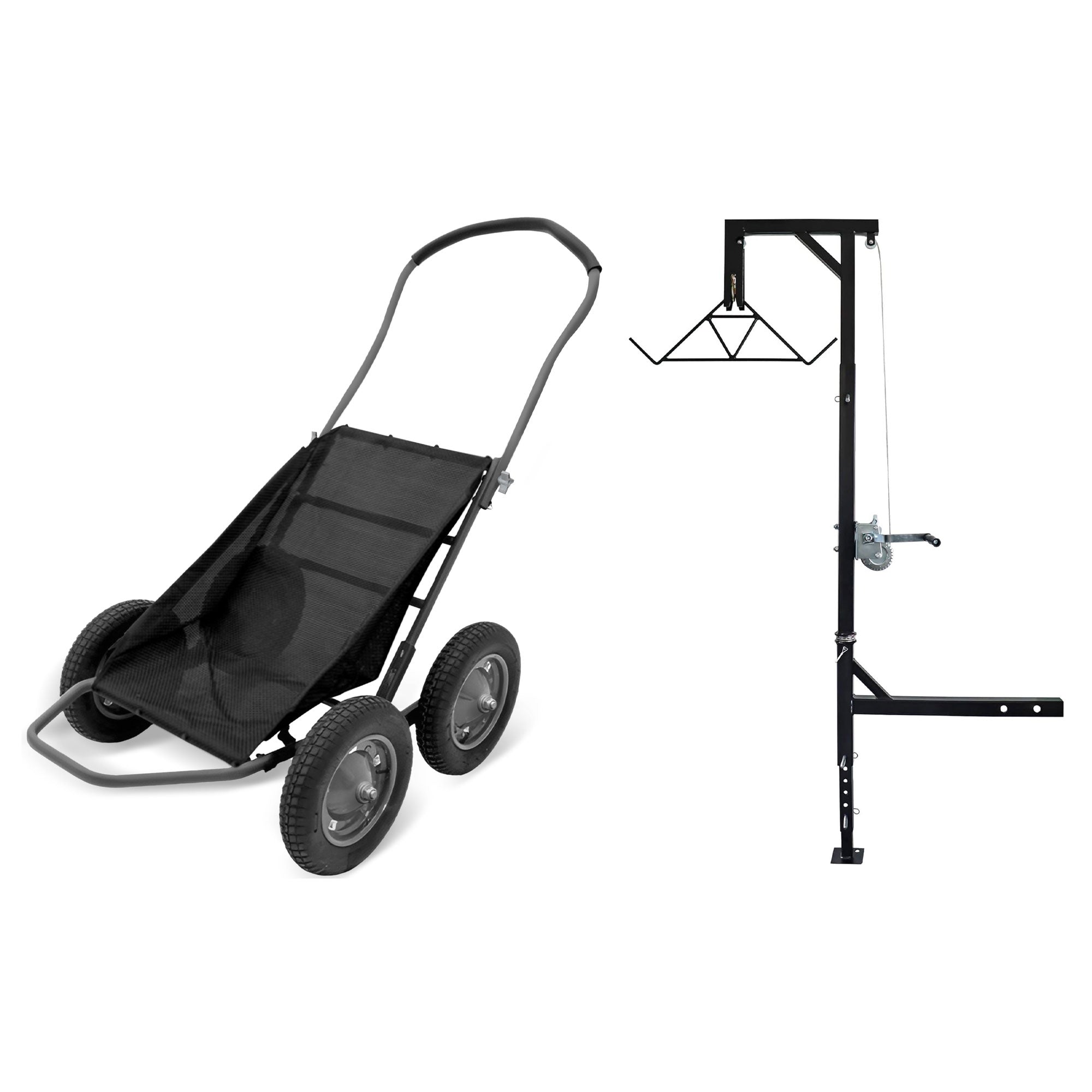 Hawk Crawler Multi-Use Folding Cart for Hunting Fishing & HME Game Hoist Kit - VMInnovations