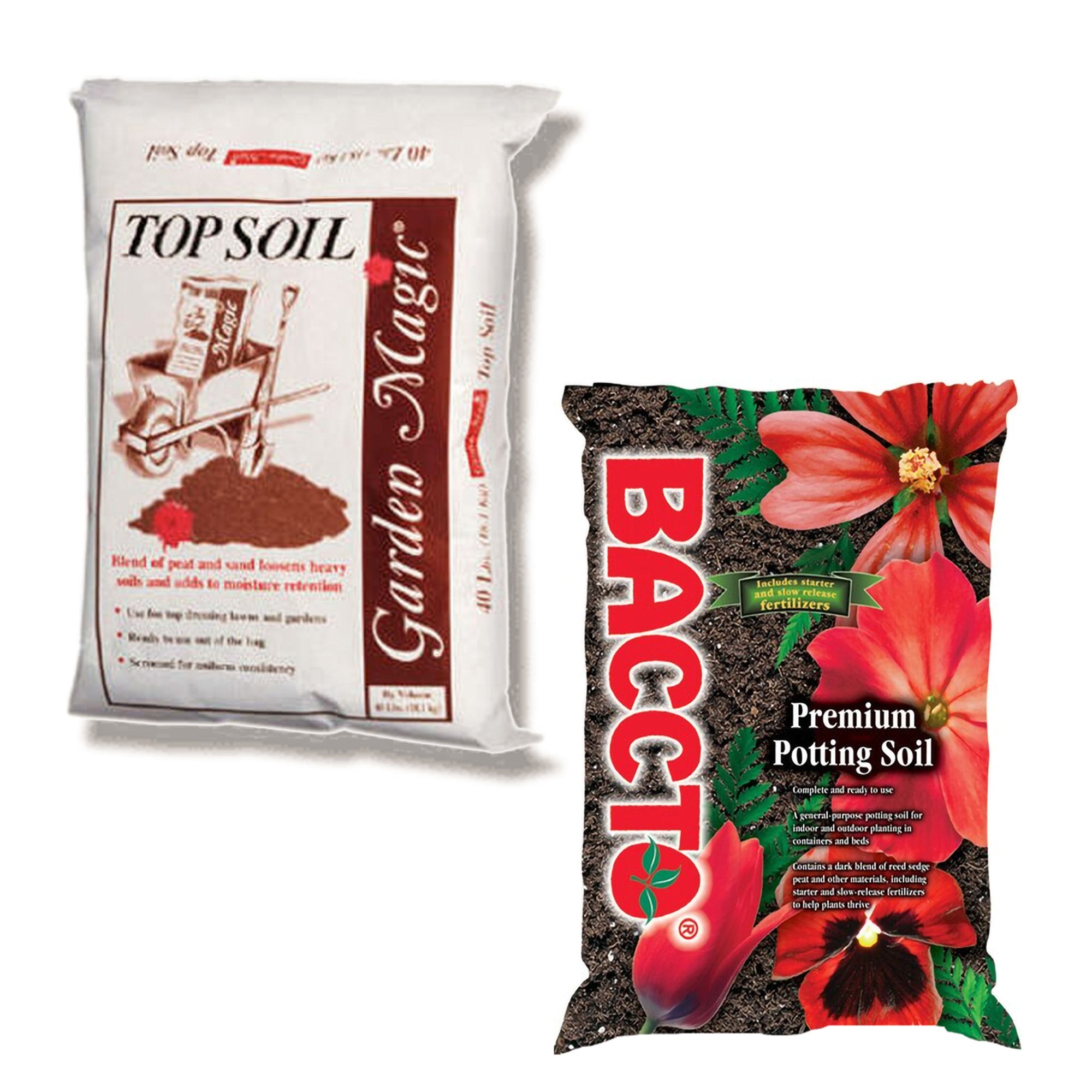 Michigan Peat All Purpose Soil Perlite 50 Lbs & Garden Magic Organic Soil 40 Lbs