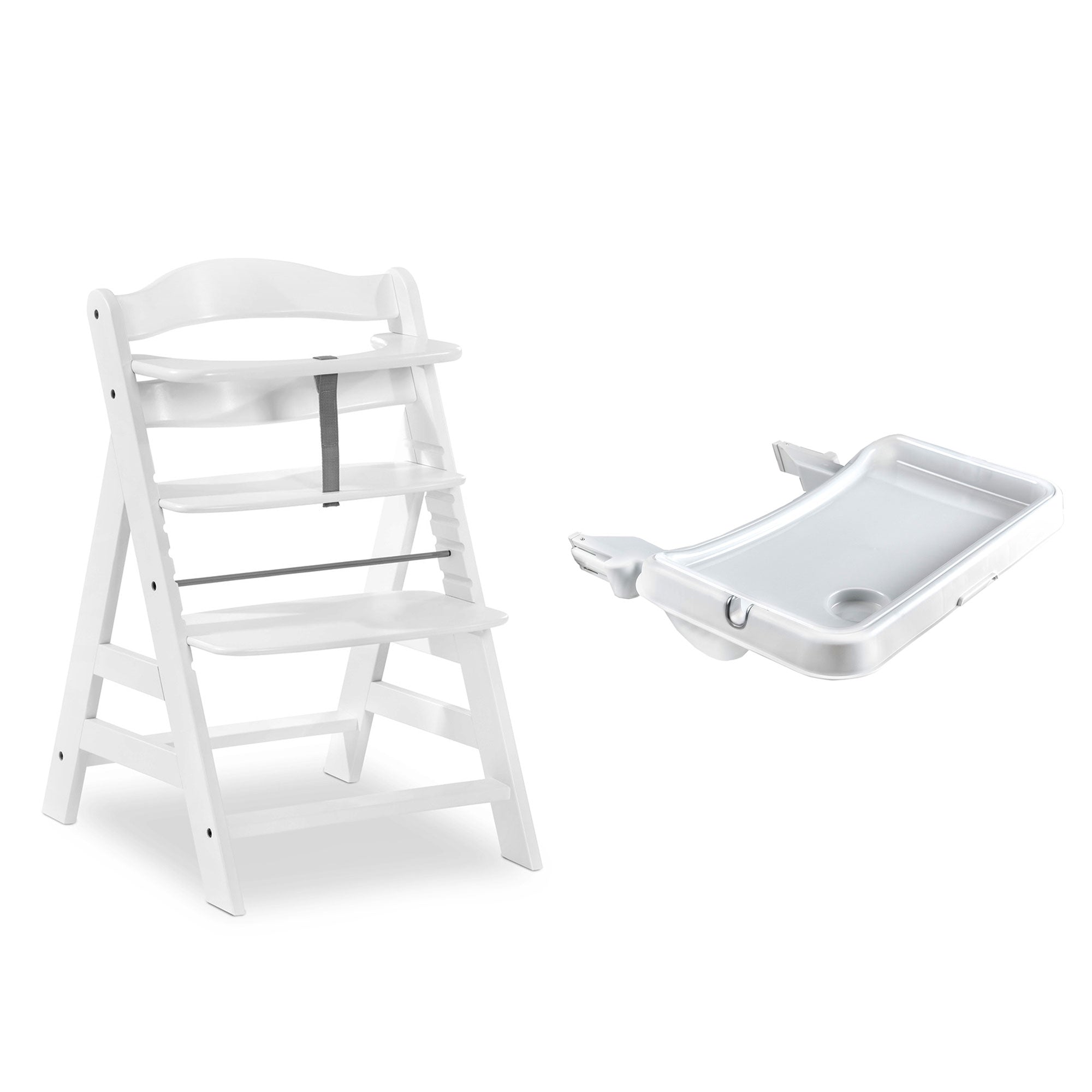hauck Alpha+ Adjustable Booster High Chair and High Chair Tray Table, White - VMInnovations