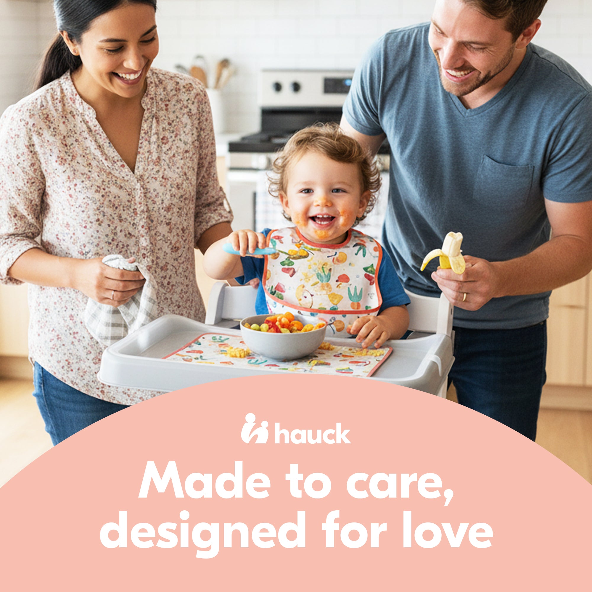 hauck Alpha+ Adjustable Booster High Chair and High Chair Tray Table, Grey - VMInnovations