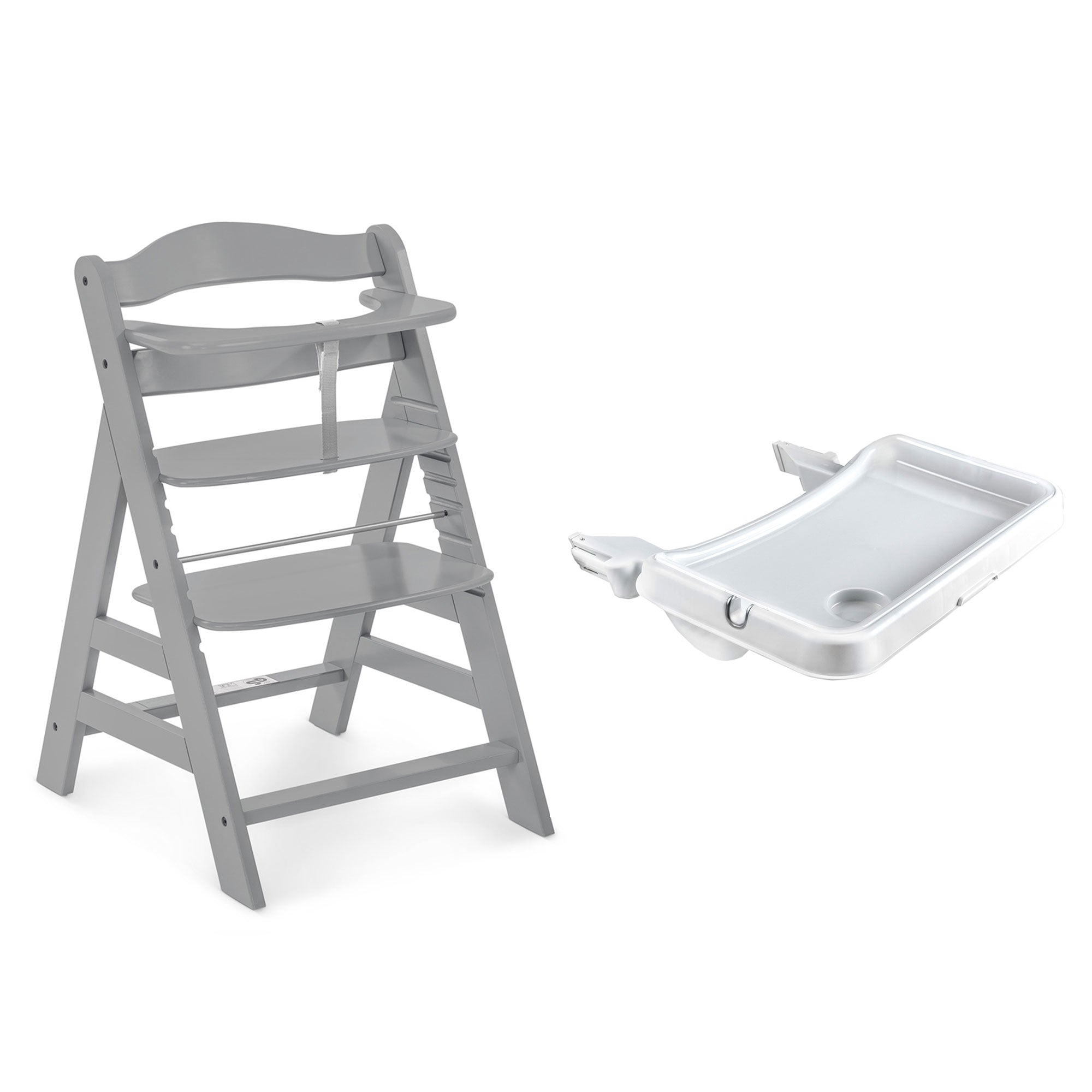 hauck Alpha+ Adjustable Booster High Chair and High Chair Tray Table, White - VMInnovations