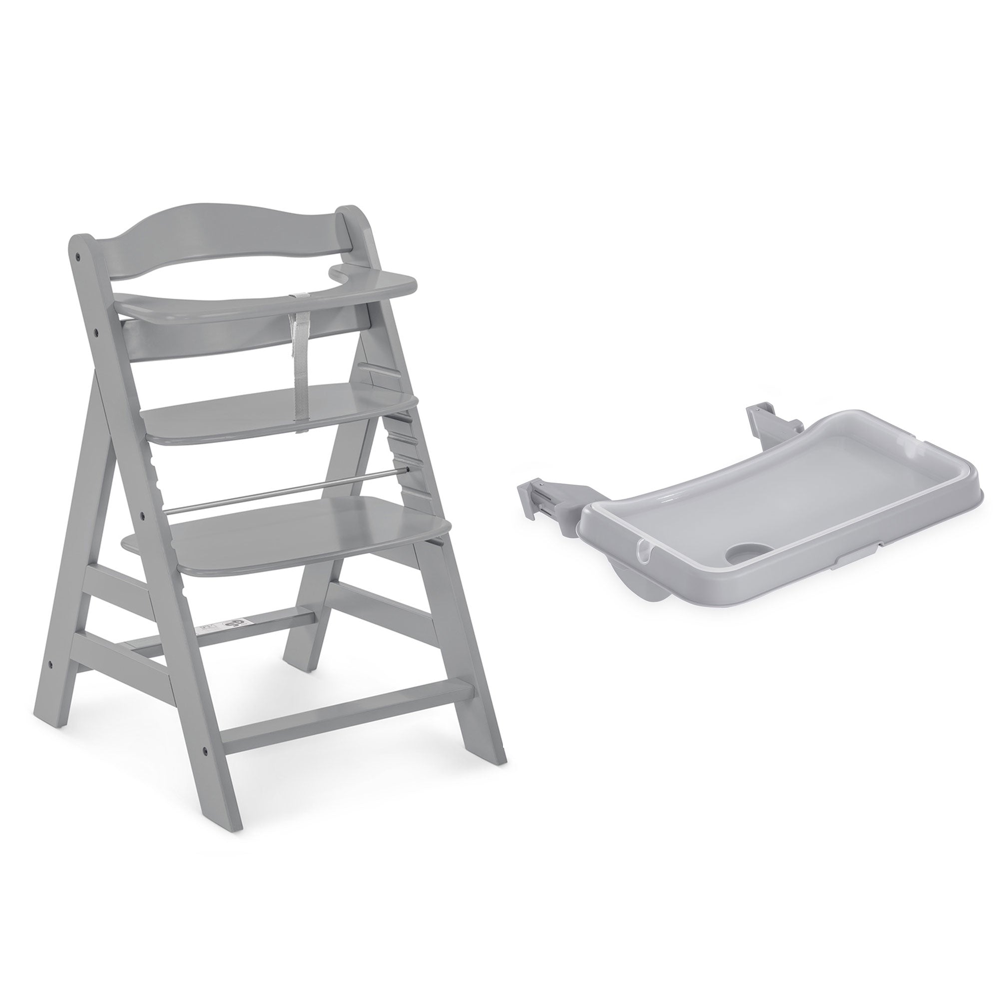 hauck Alpha+ Adjustable Booster High Chair and High Chair Tray Table, Grey - VMInnovations