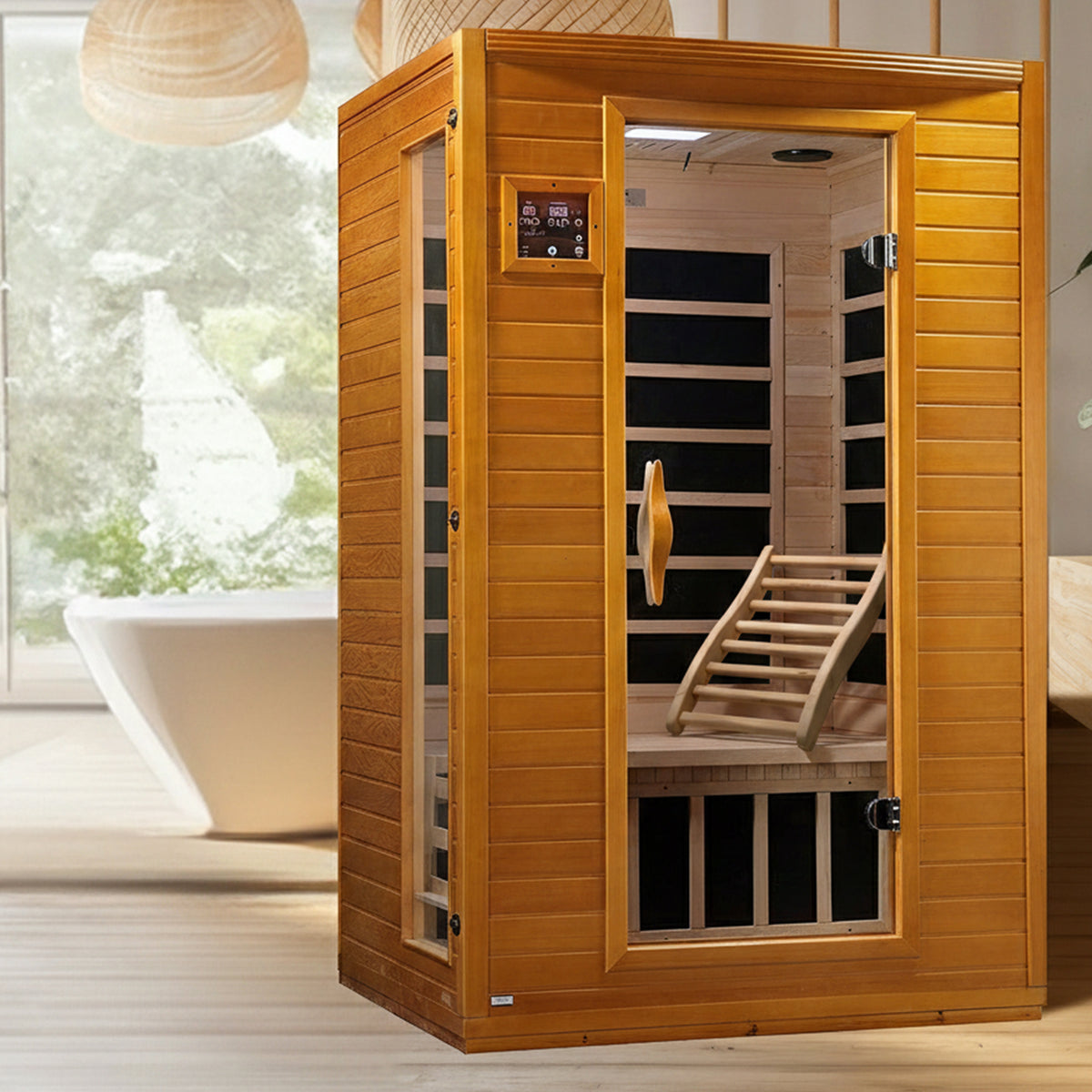 Dynamic Saunas Hemlock Ergonomic Wooden S-Shaped Sauna Backrest, 2pc (Open Box) - VMInnovations